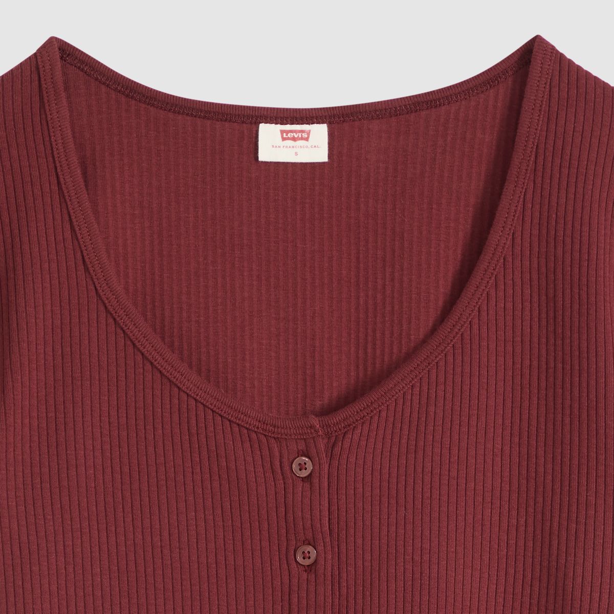 Austen Button-Up Short-Sleeve Top — Warm Cabernet - Red