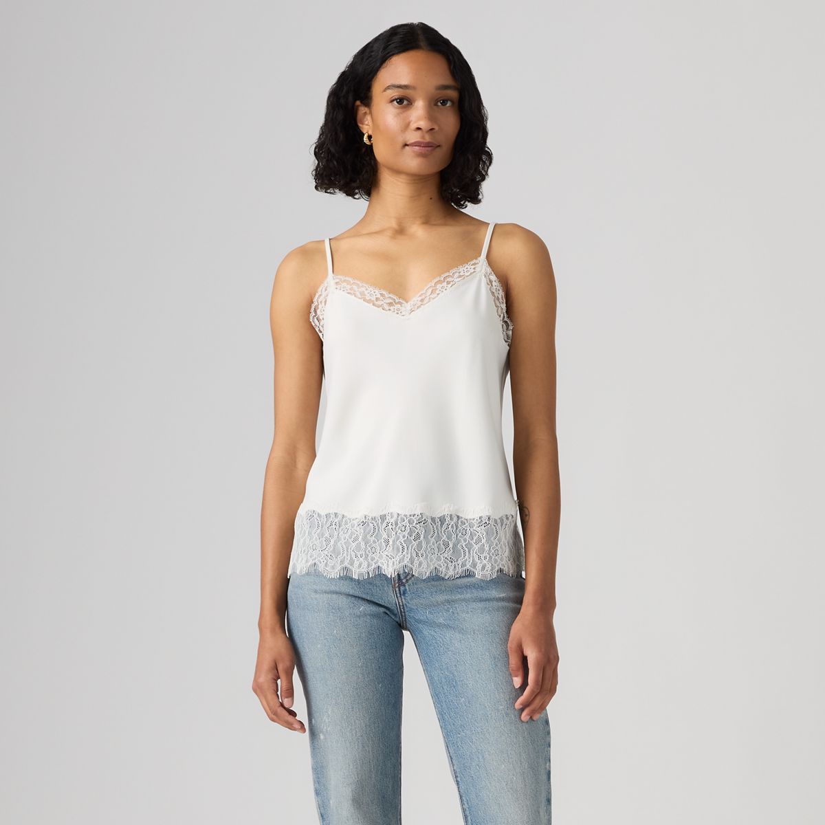 Lynn Lace Cami — Whisper White - Tan