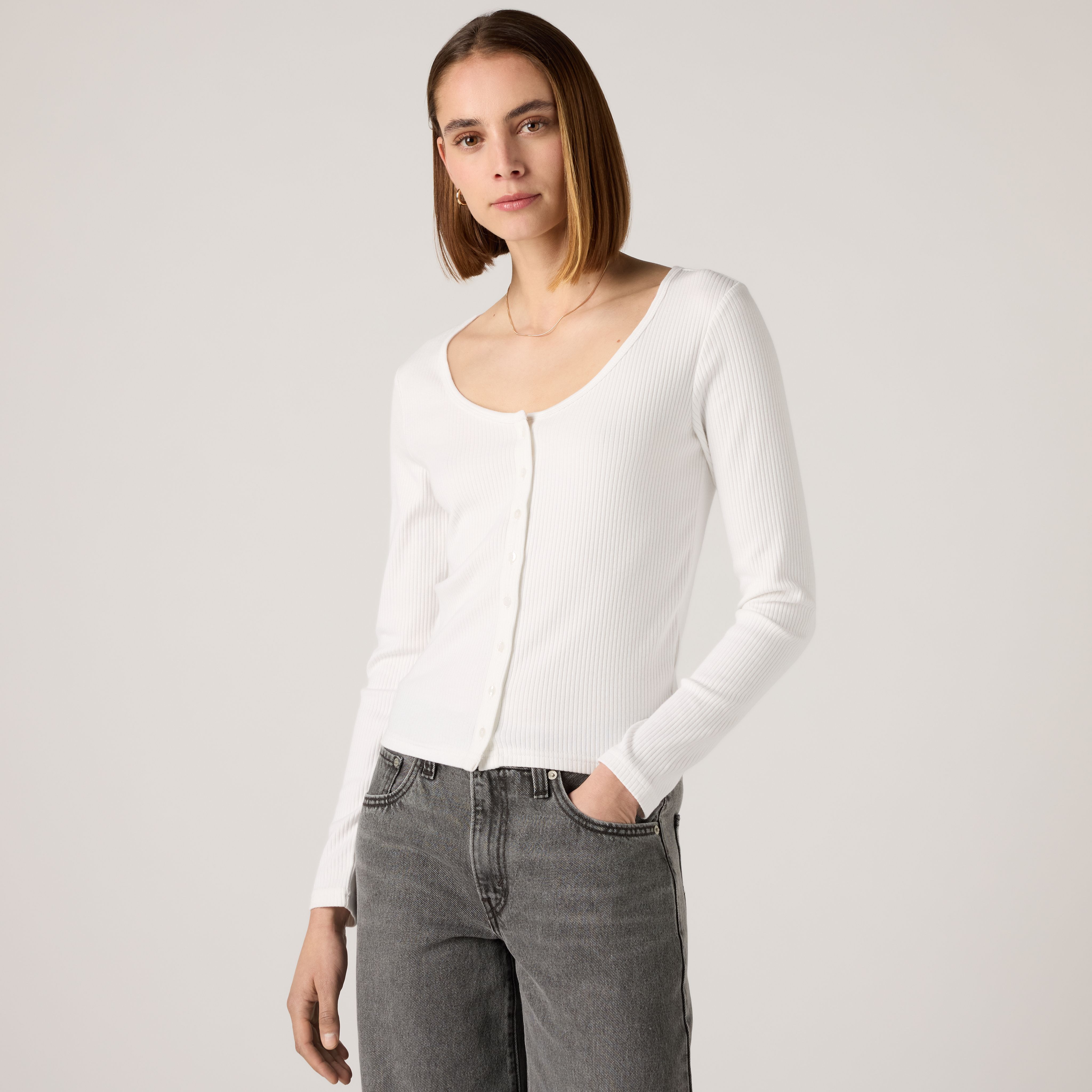 Austen Button-Up Long-Sleeve Top 1