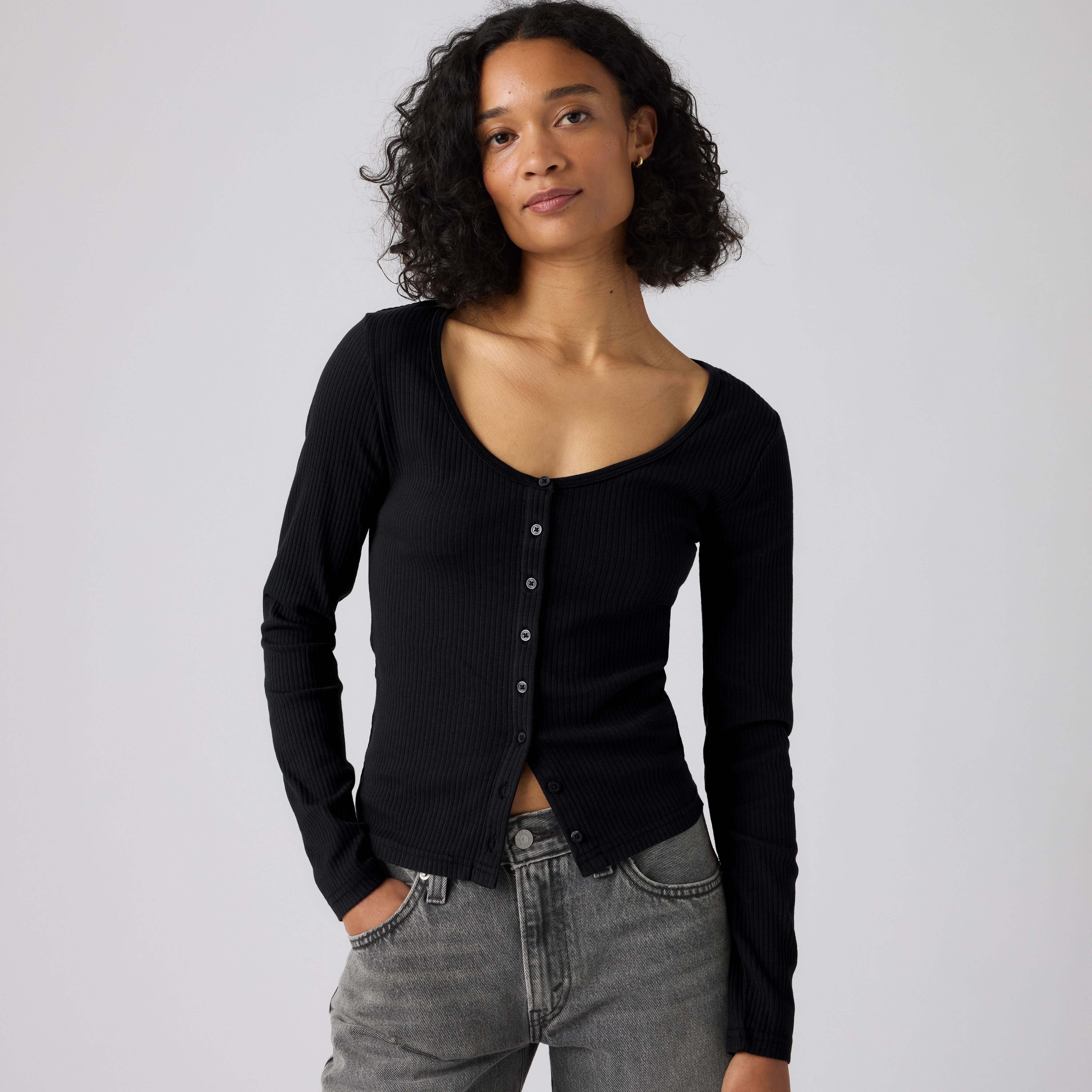 Austen Button-Up Long-Sleeve Top 1