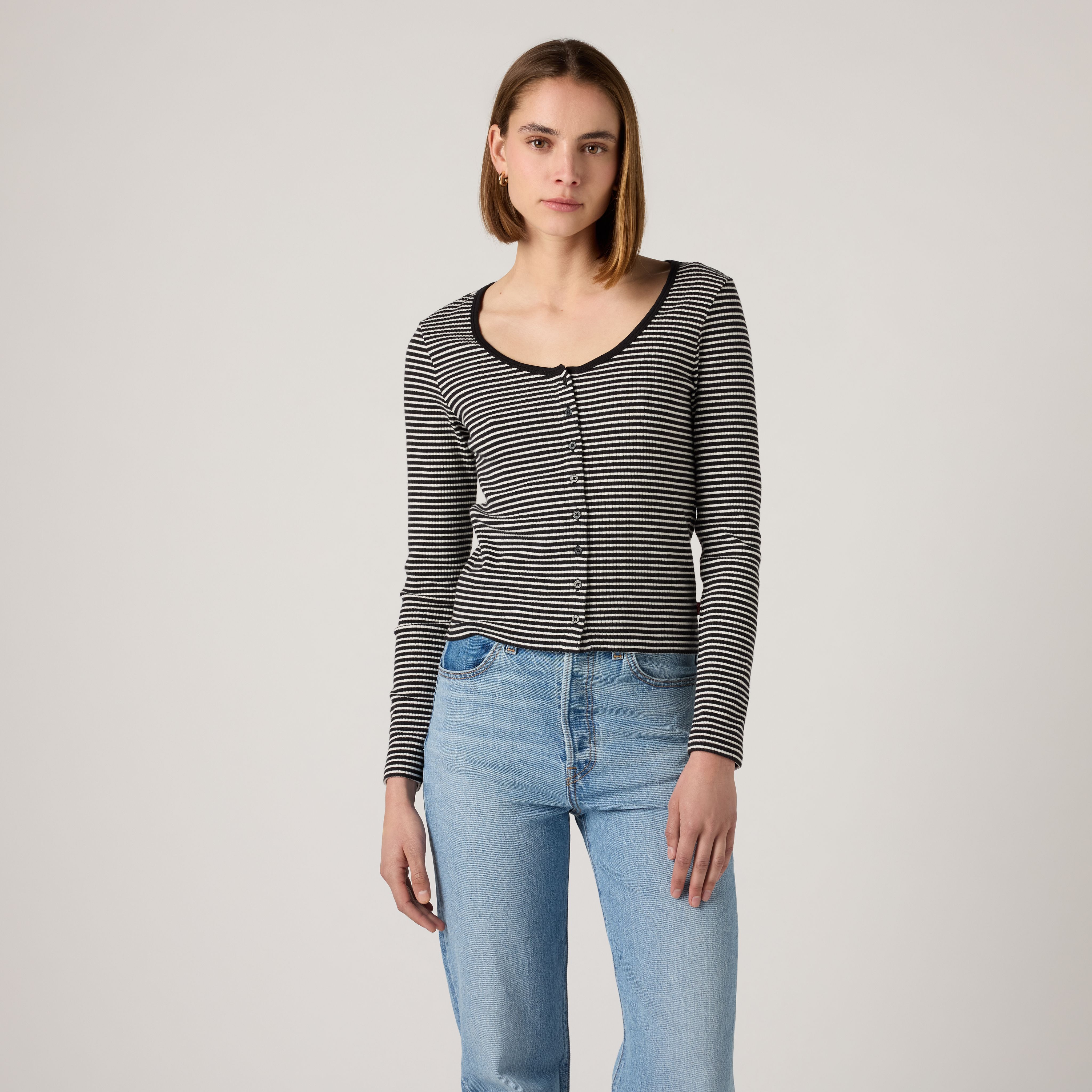 Austen Button-Up Long-Sleeve Top 1