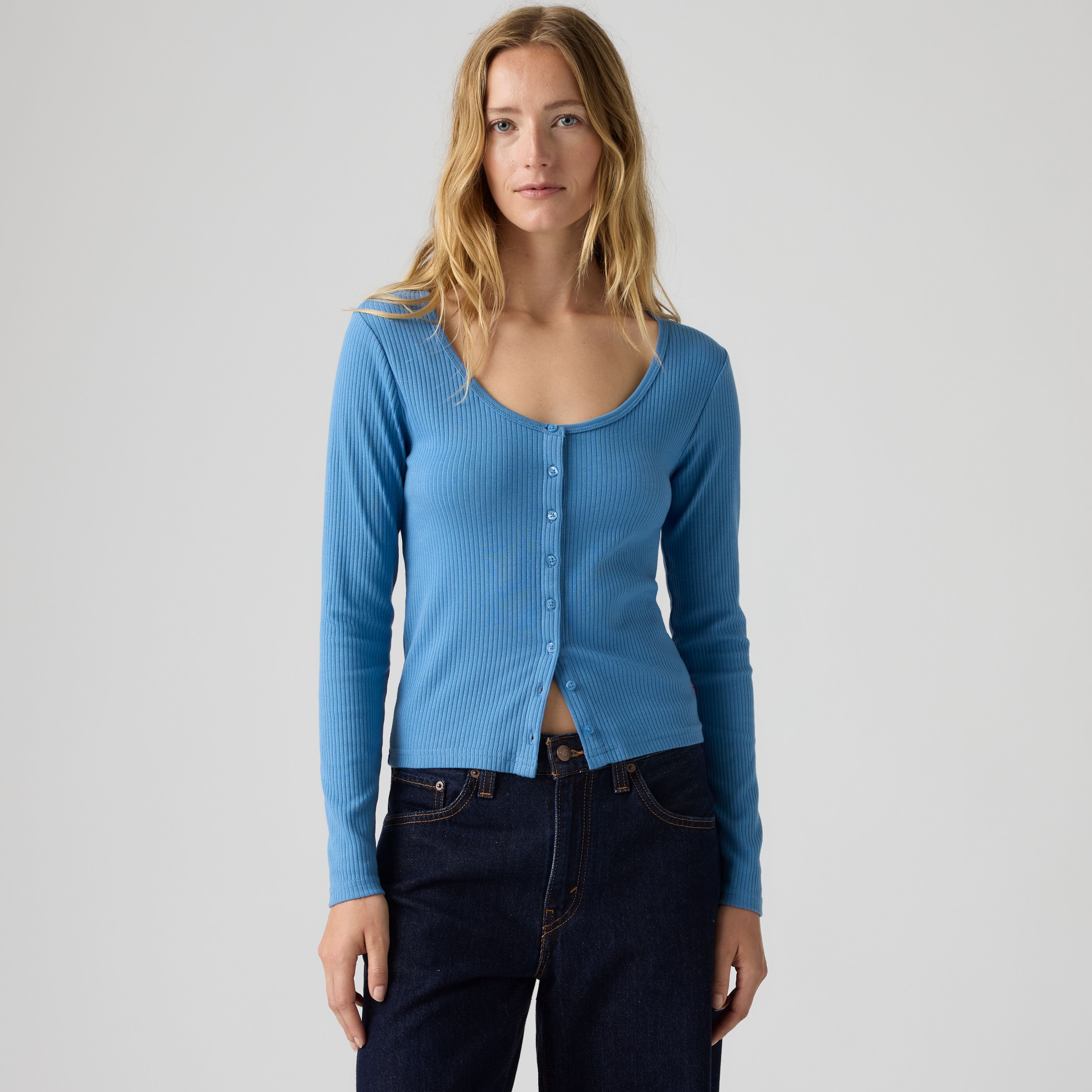 Austen Button-Up Long-Sleeve Top 1