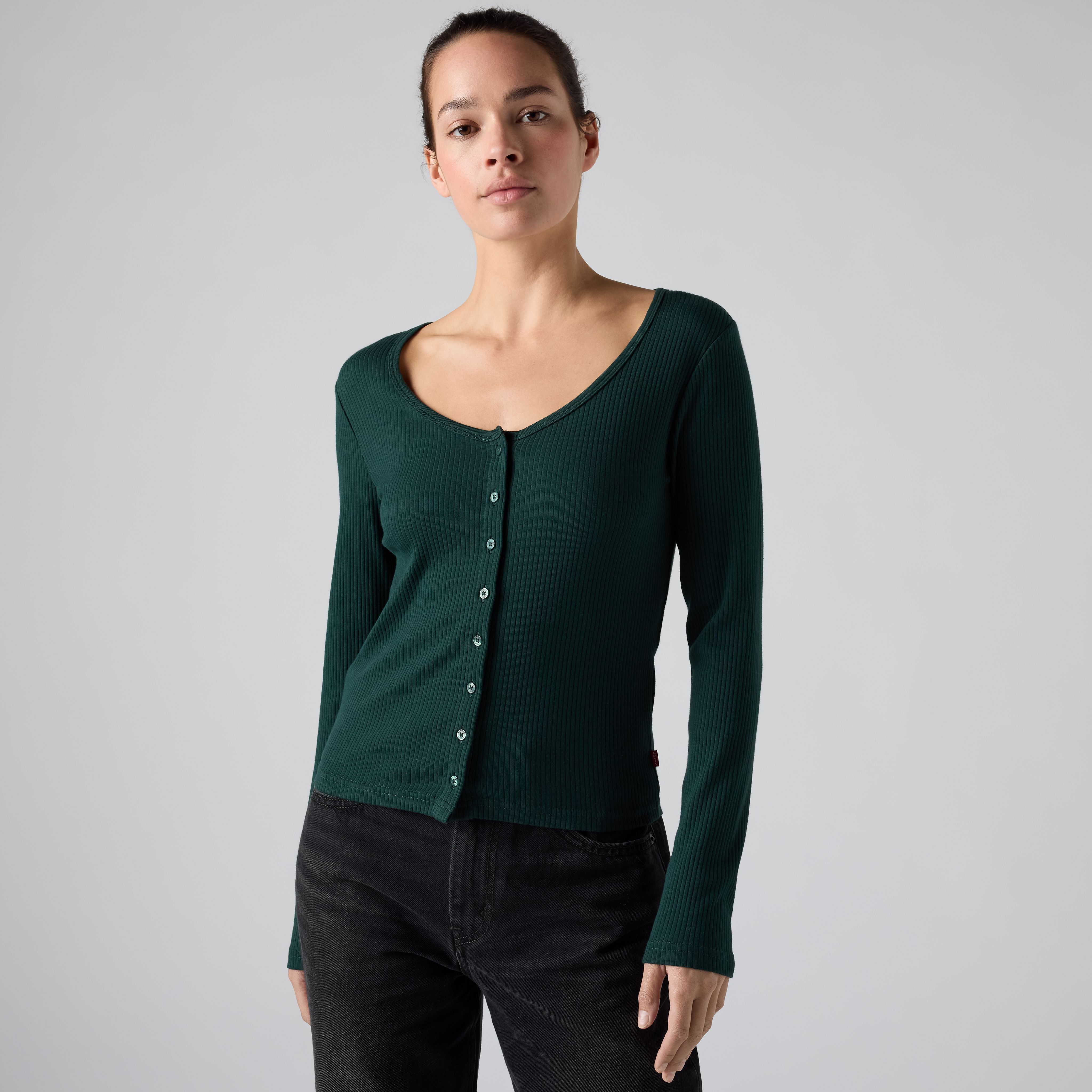 Austen Button-Up Long-Sleeve Top 1