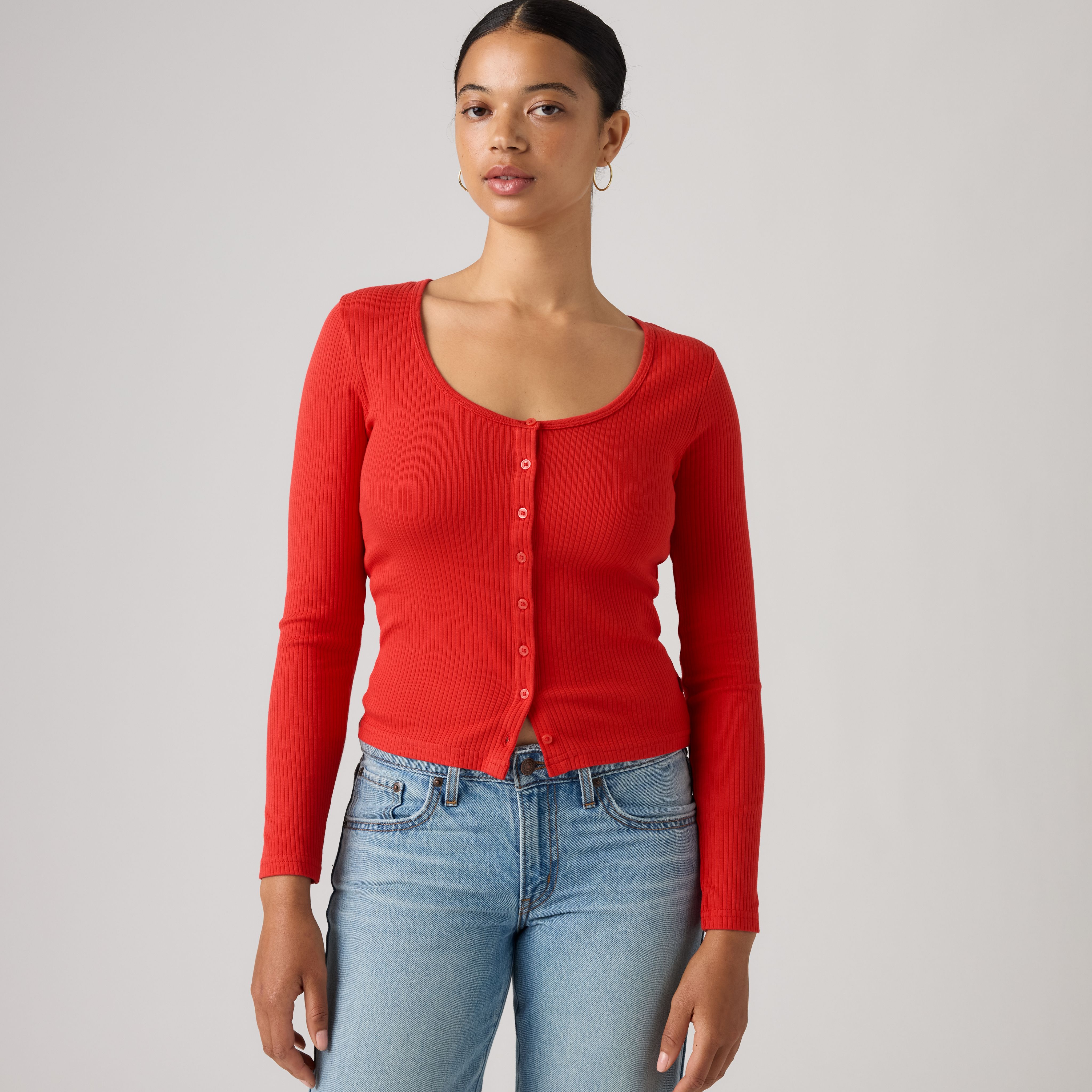 Austen Button-Up Long-Sleeve Top 1