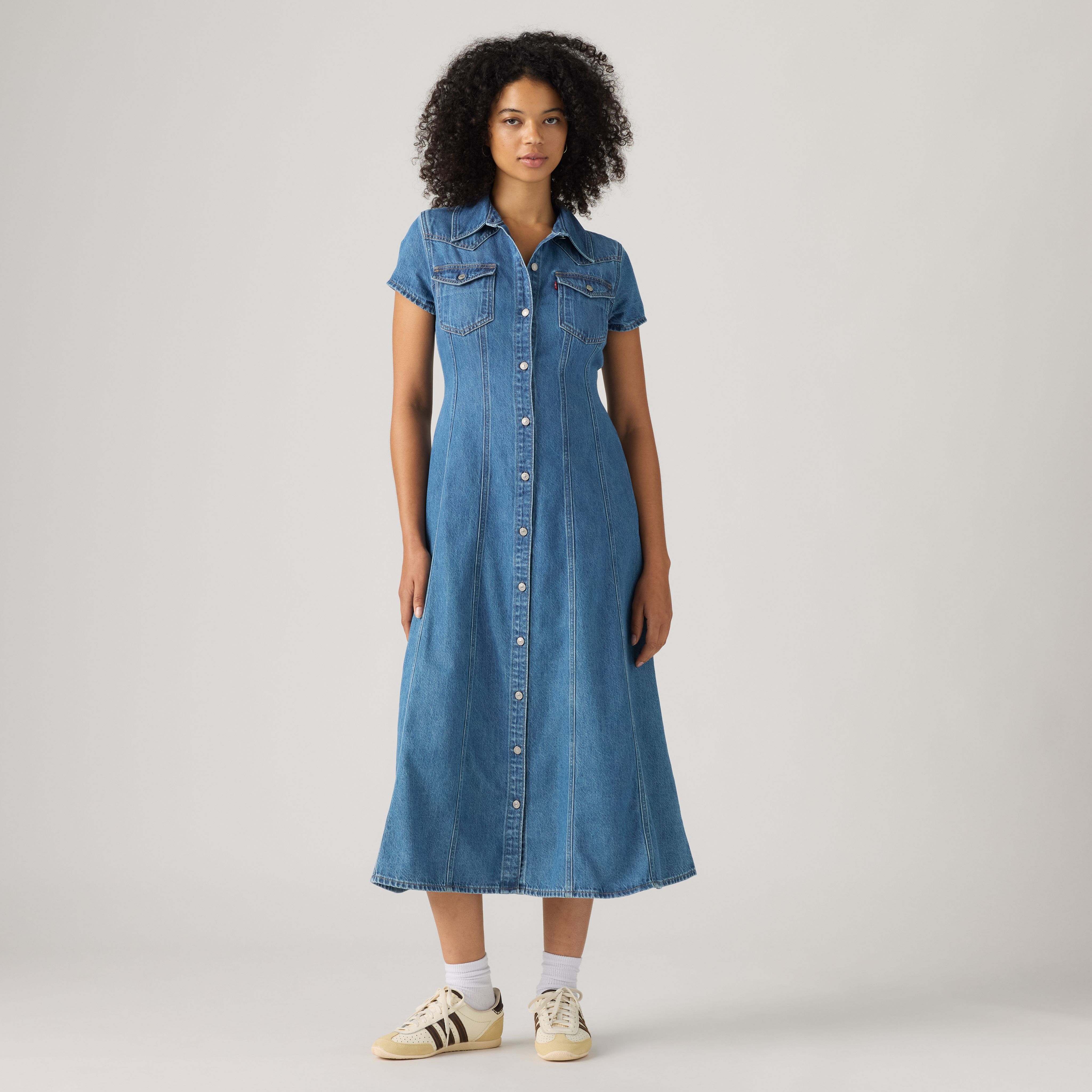 Short-Sleeve Flare Western Lightweight  Dress 4