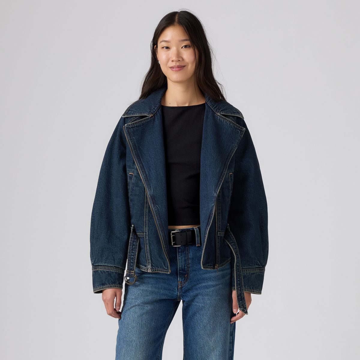 80's Bomber Trucker Jacket — Bellissima - Medium Wash