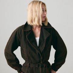80's Bomber Trucker Jacket — Over A Cup Trucker - Brown 3