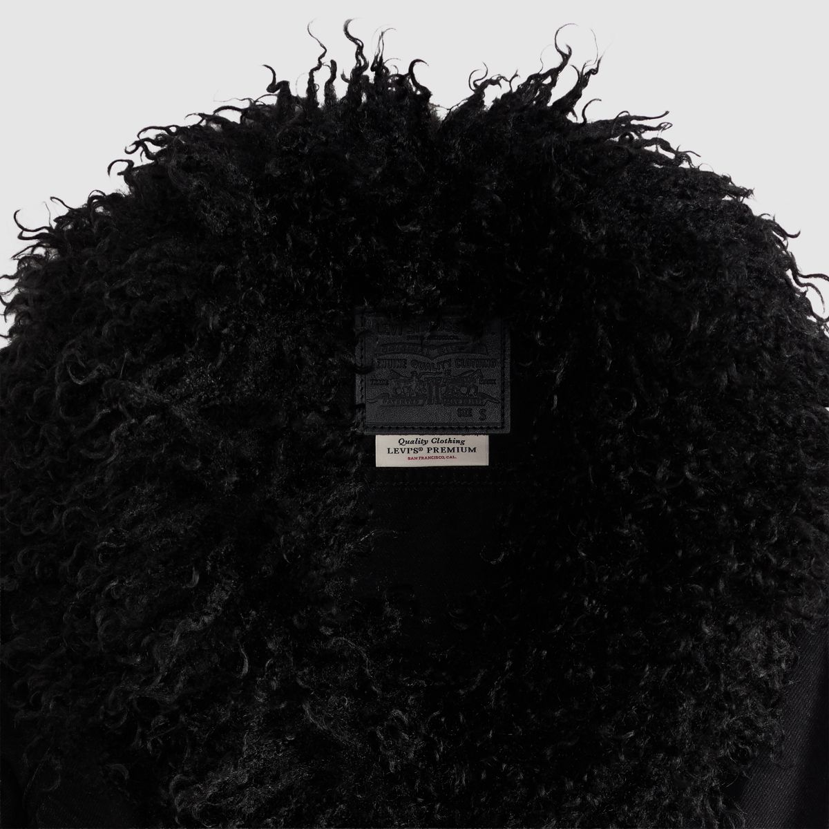Sherpa Collar Belted Denim Coat — Midnight Mood - Black