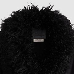 Sherpa Collar Belted Denim Coat — Midnight Mood - Black 8