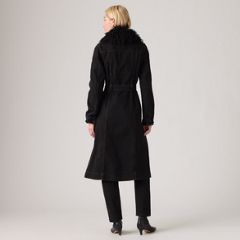 Sherpa Collar Belted Denim Coat — Midnight Mood - Black 6