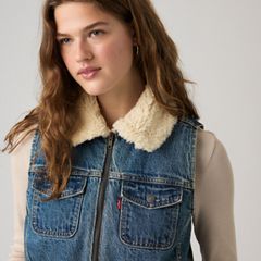 Tiny Sherpa Vest — Rescued City Vest - Medium Wash 2