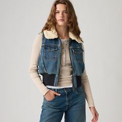 Tiny Sherpa Vest — Rescued City Vest - Medium Wash 1