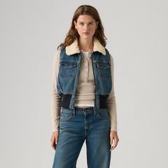 Tiny Sherpa Vest — Rescued City Vest - Medium Wash 3