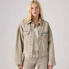 Loose Cropped Trucker Jacket — New Hire Trucker - Light Wash 1