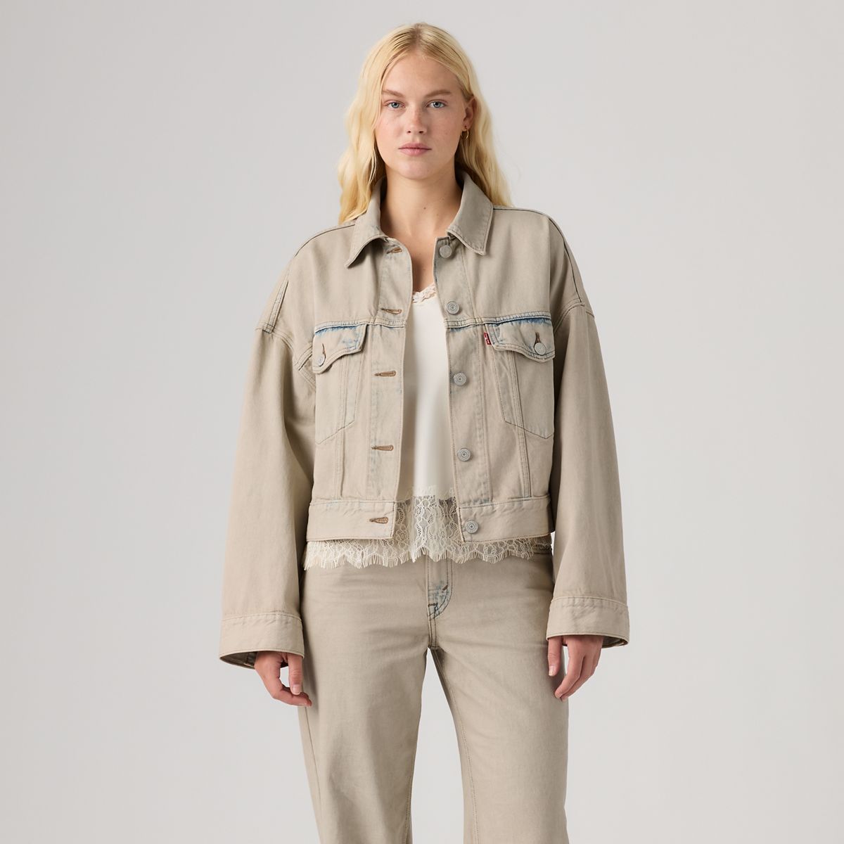 Loose Cropped Trucker Jacket — New Hire Trucker - Light Wash