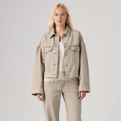 Loose Cropped Trucker Jacket — New Hire Trucker - Light Wash 3
