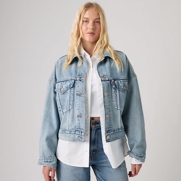 Loose Cropped Trucker Jacket — Sunny Season - Light Wash