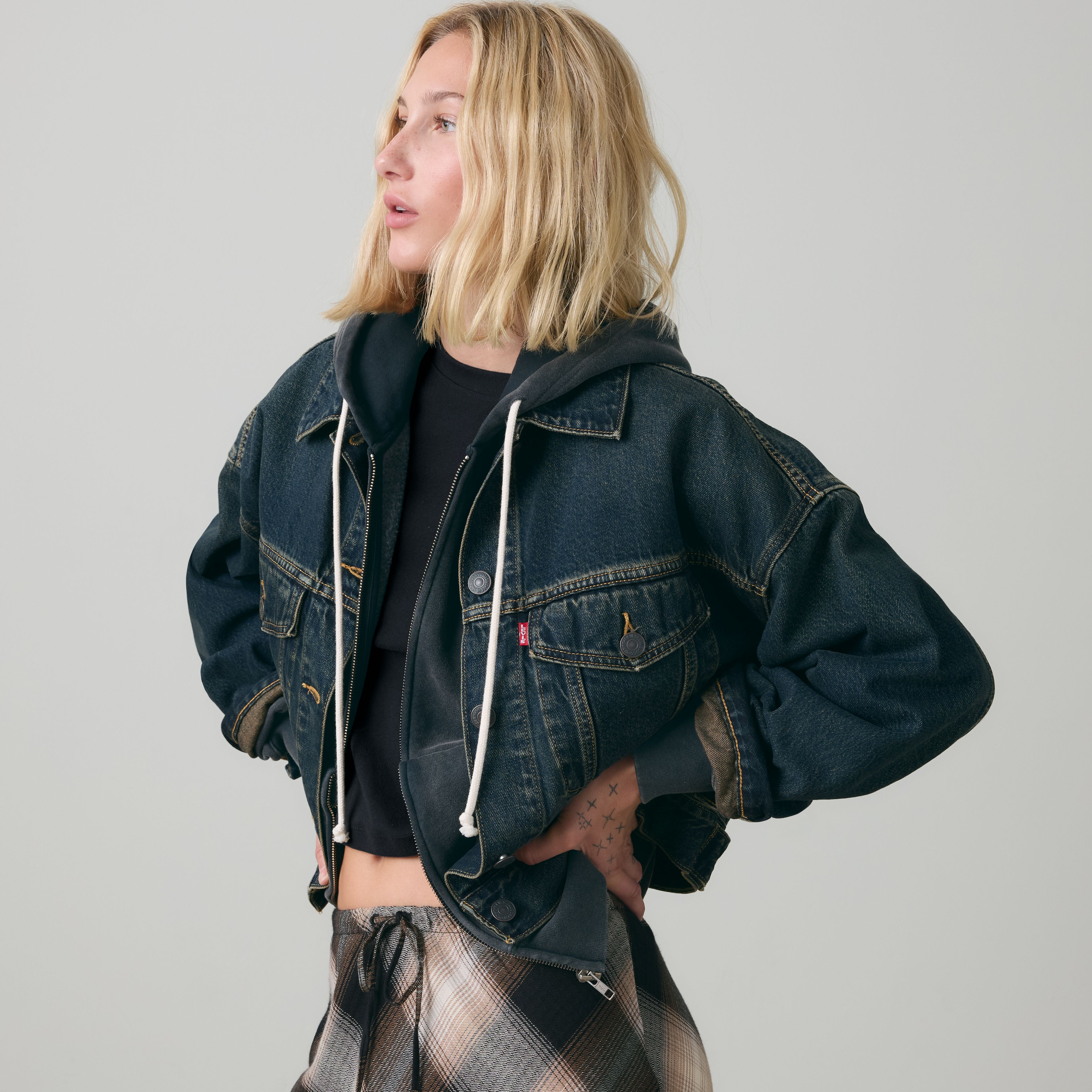 Loose Cropped Trucker Jacket