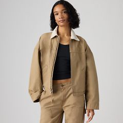 Loose Workwear Trucker Jacket — Canvas Kelp - Tan 1