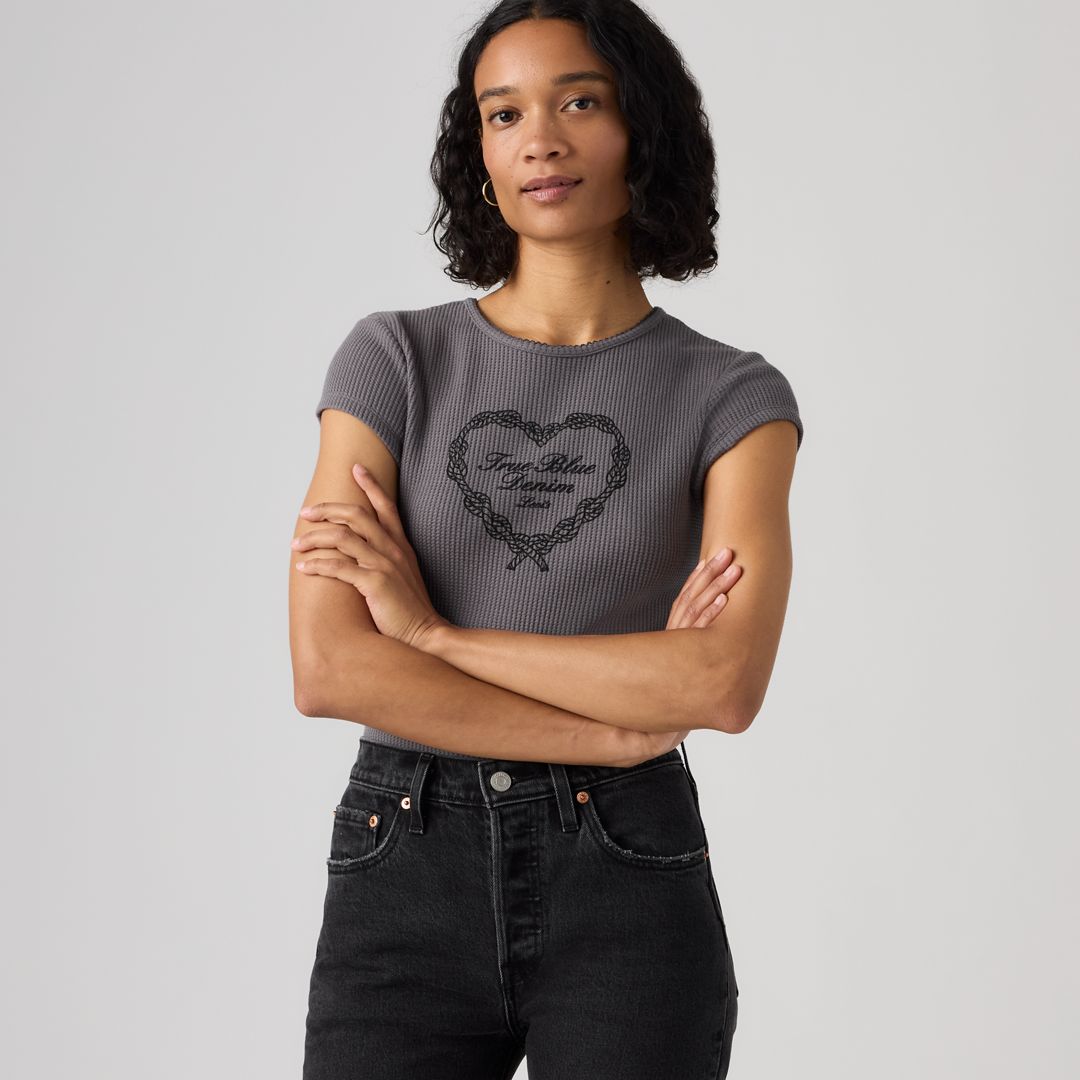 Levi's Graphic Waffle Short-sleeve Tee T-shirt In Smoked Pearl