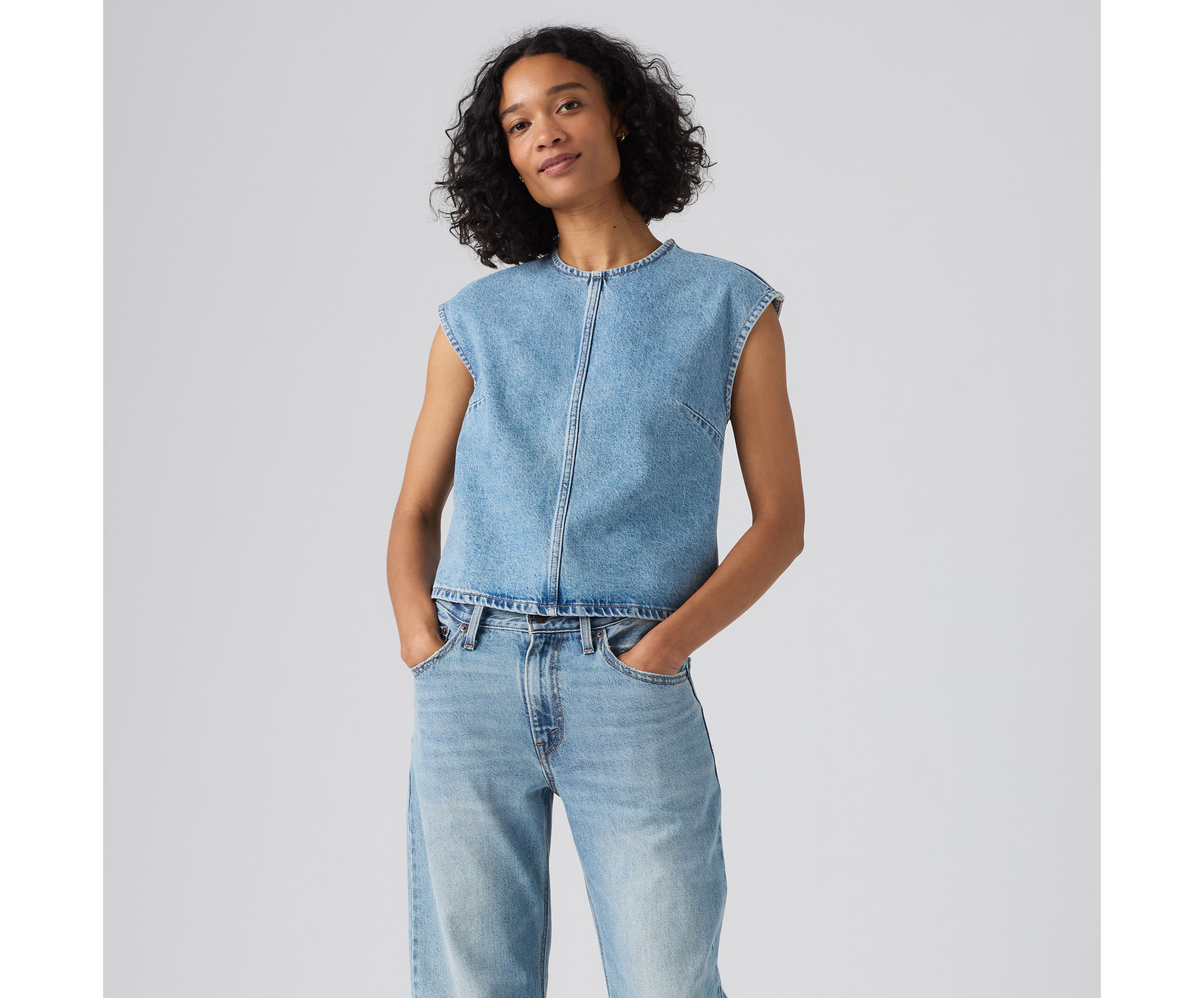 Denim Sleeveless Tee