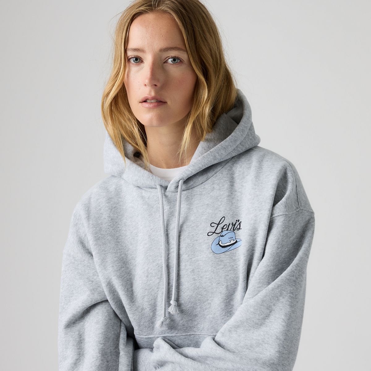 Graphic Everyday Hoodie — Baby Silver Heather Gray - Grey