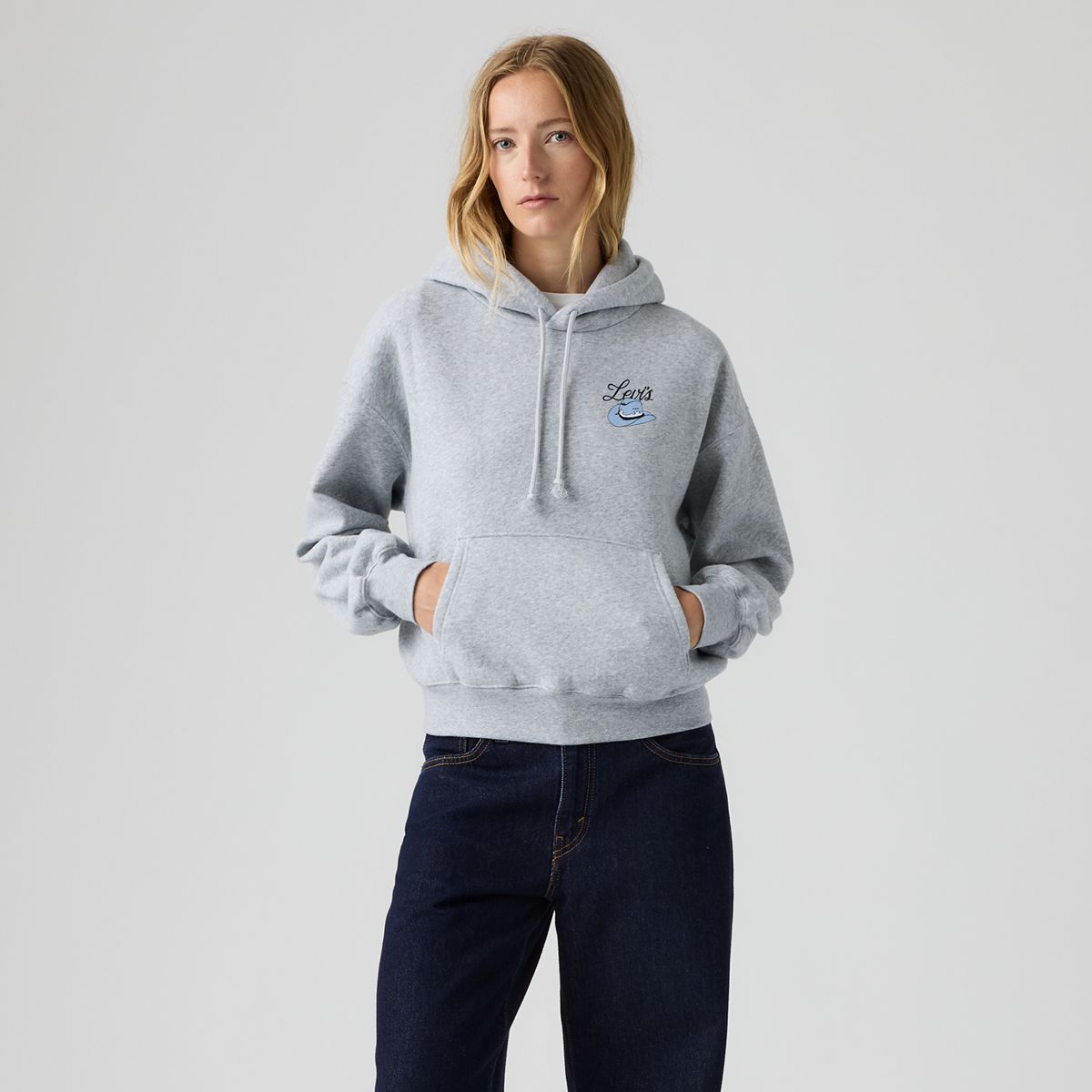 Graphic Everyday Hoodie — Baby Silver Heather Gray - Grey