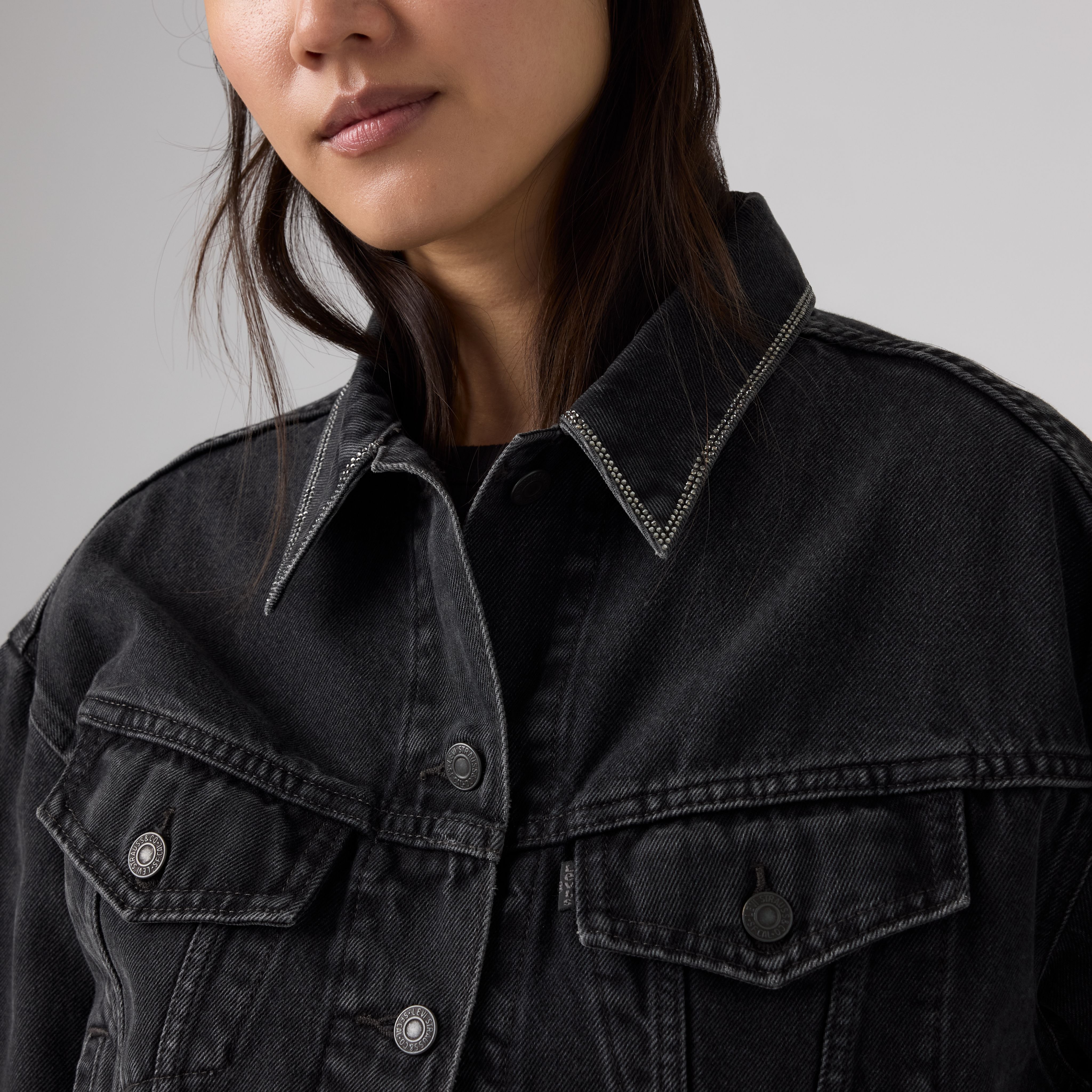 Rhinestone Shrunken 90's Trucker Jacket 2
