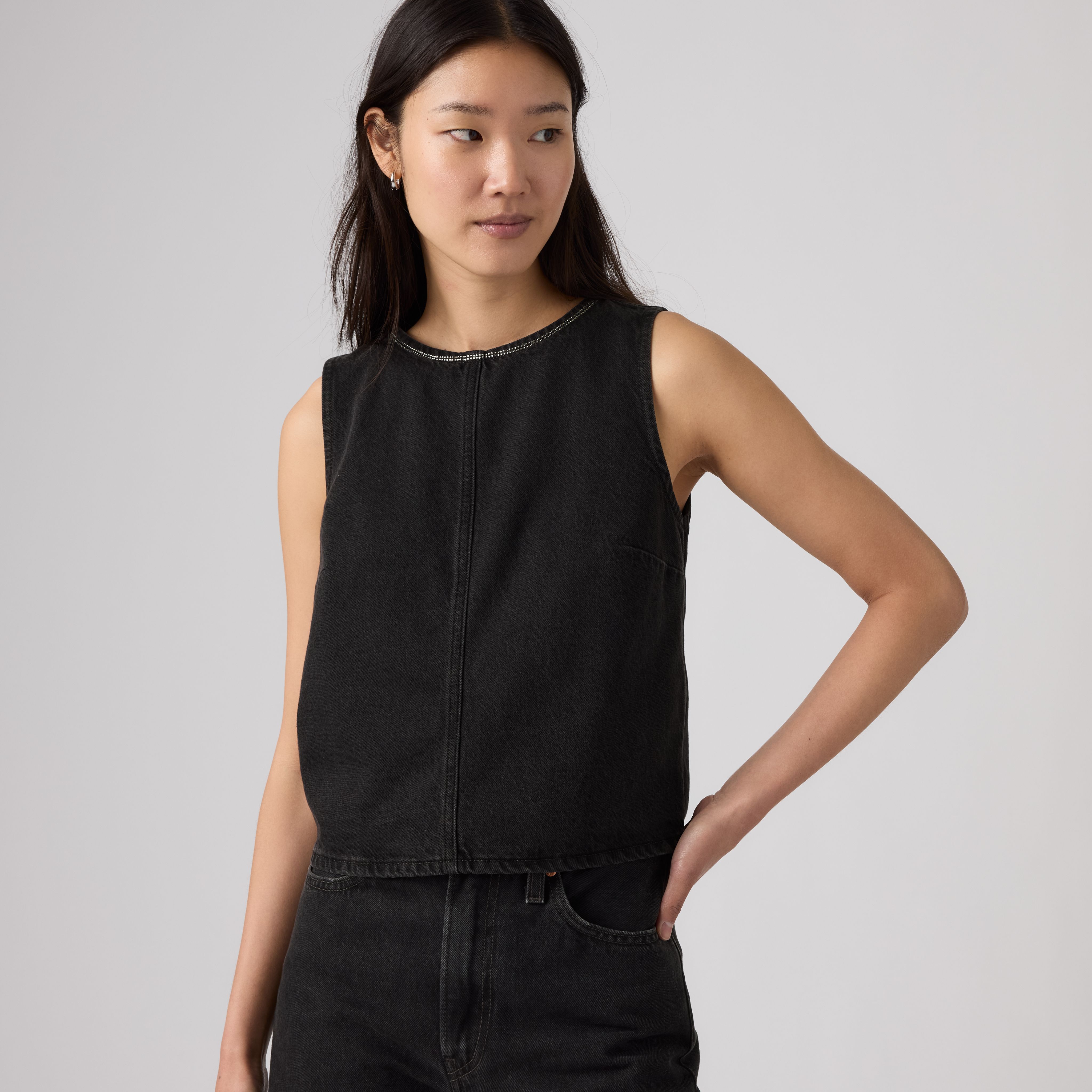 Rhinestone Denim Top 1