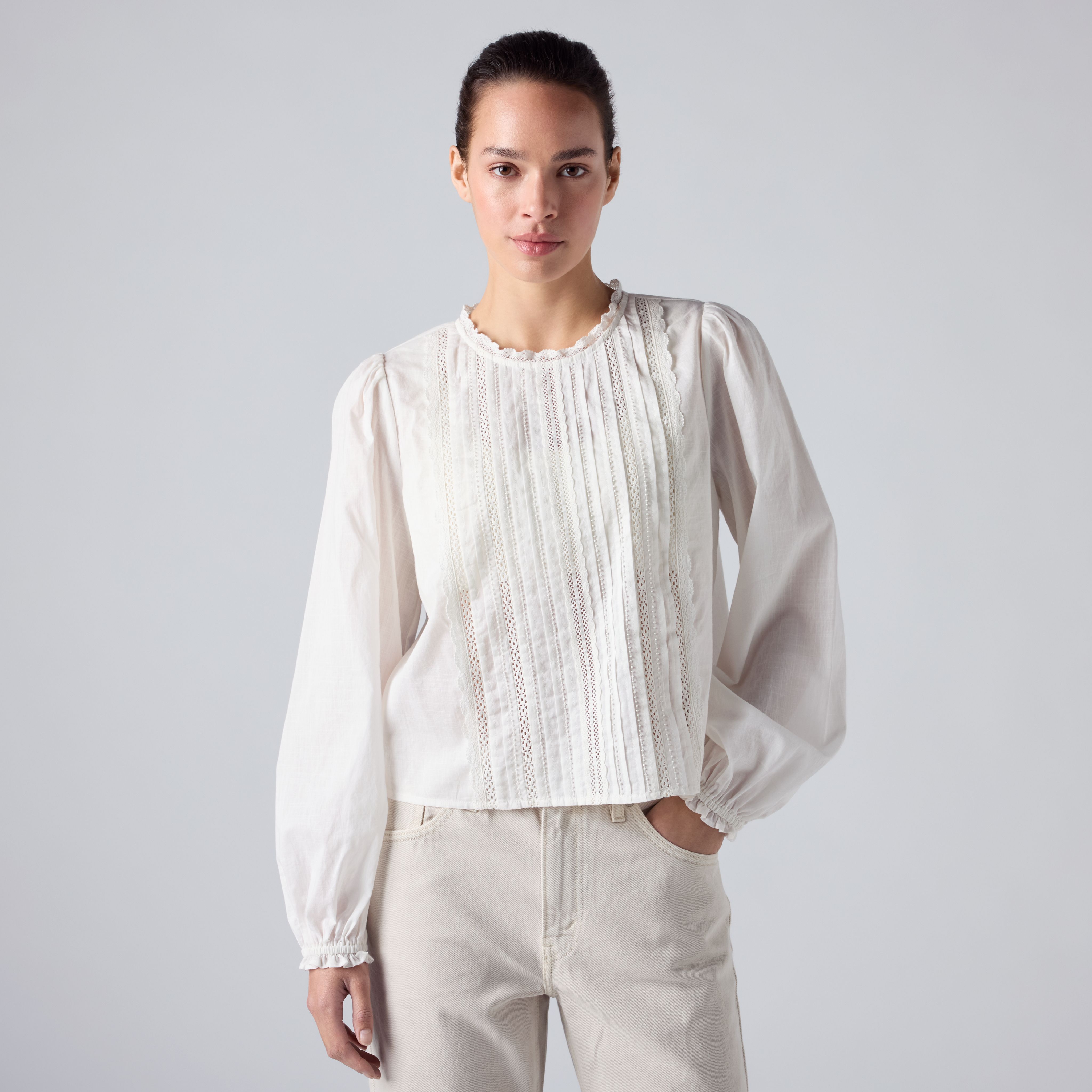 Han Long-Sleeve Beaded Blouse 1