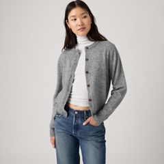 Claire Cardigan — Dark Heather Gray - White 1