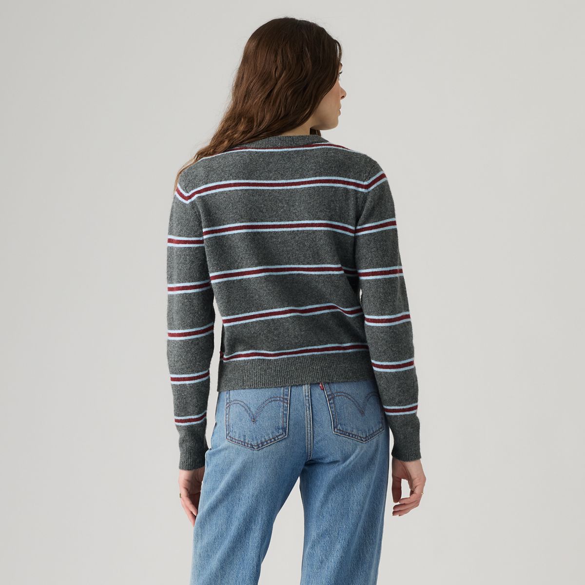 Claire Cardigan — Devin Stripe Heather Grey - Grey