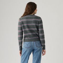 Claire Cardigan — Devin Stripe Heather Grey - Grey 4