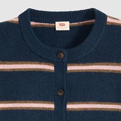 Claire Cardigan — Devin Stripe Navy Blazer - Blue 6