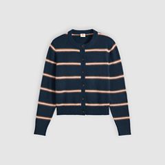 Claire Cardigan — Devin Stripe Navy Blazer - Blue 5