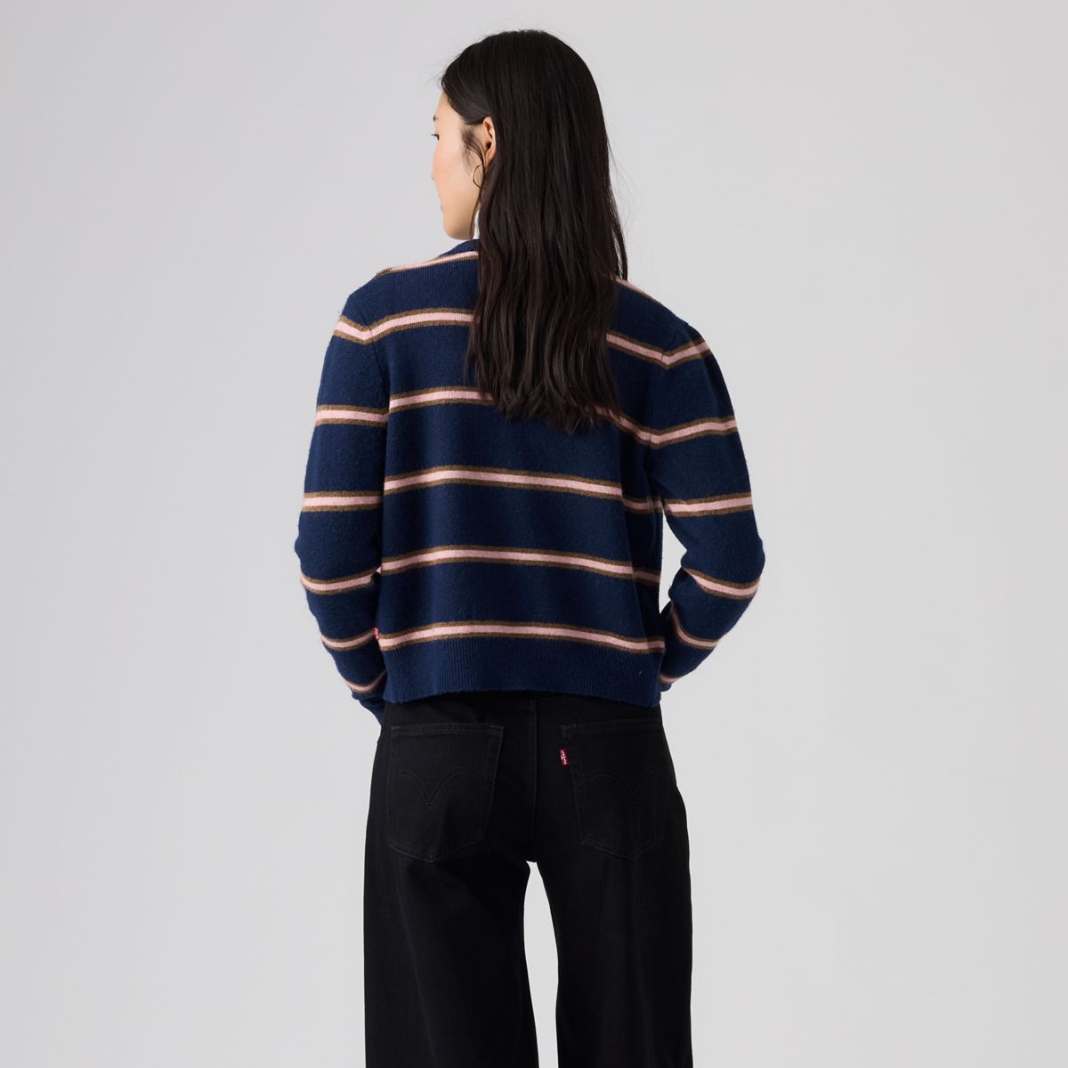 Claire Cardigan — Devin Stripe Navy Blazer - Blue