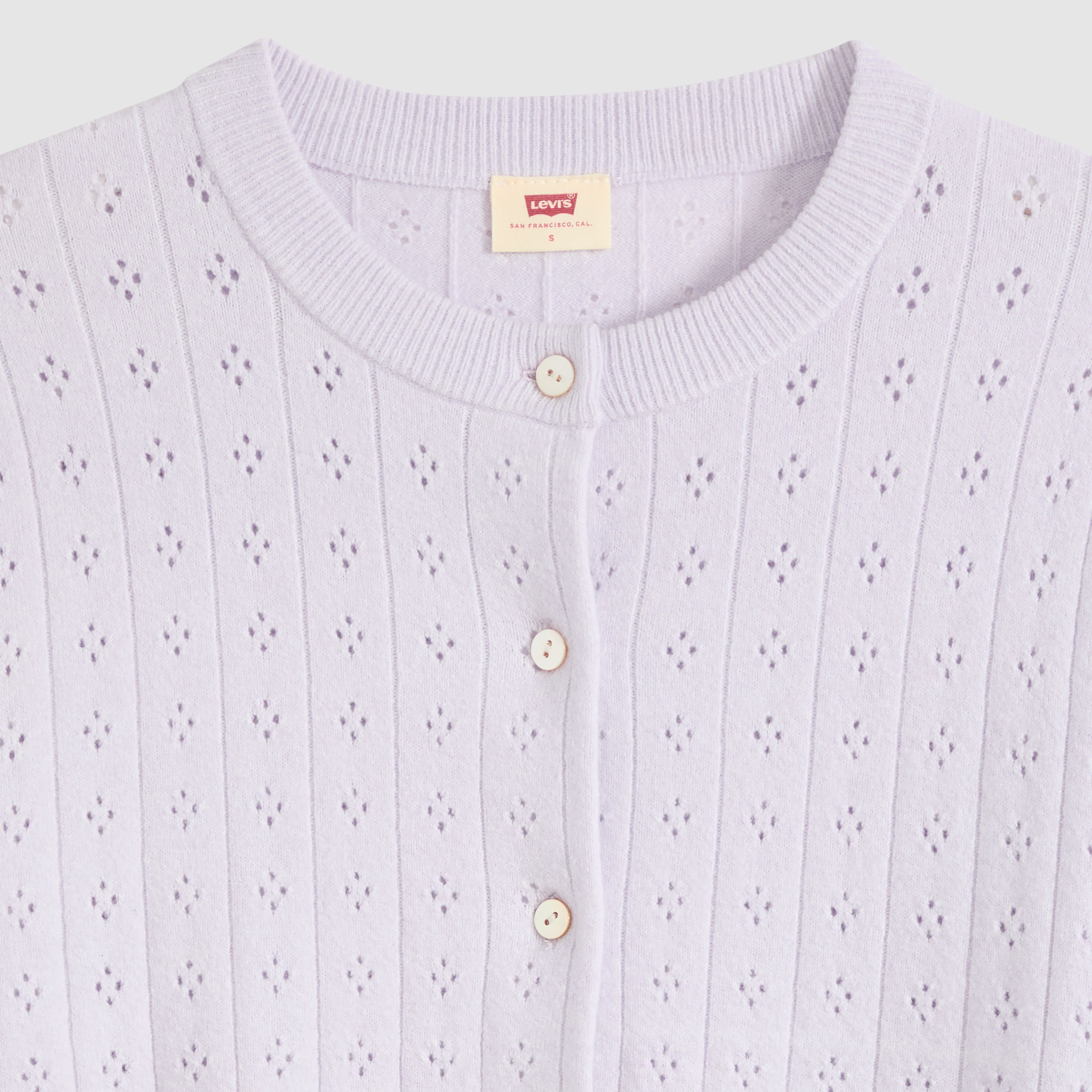 Supersoft Pointelle Crewneck Cardigan 6