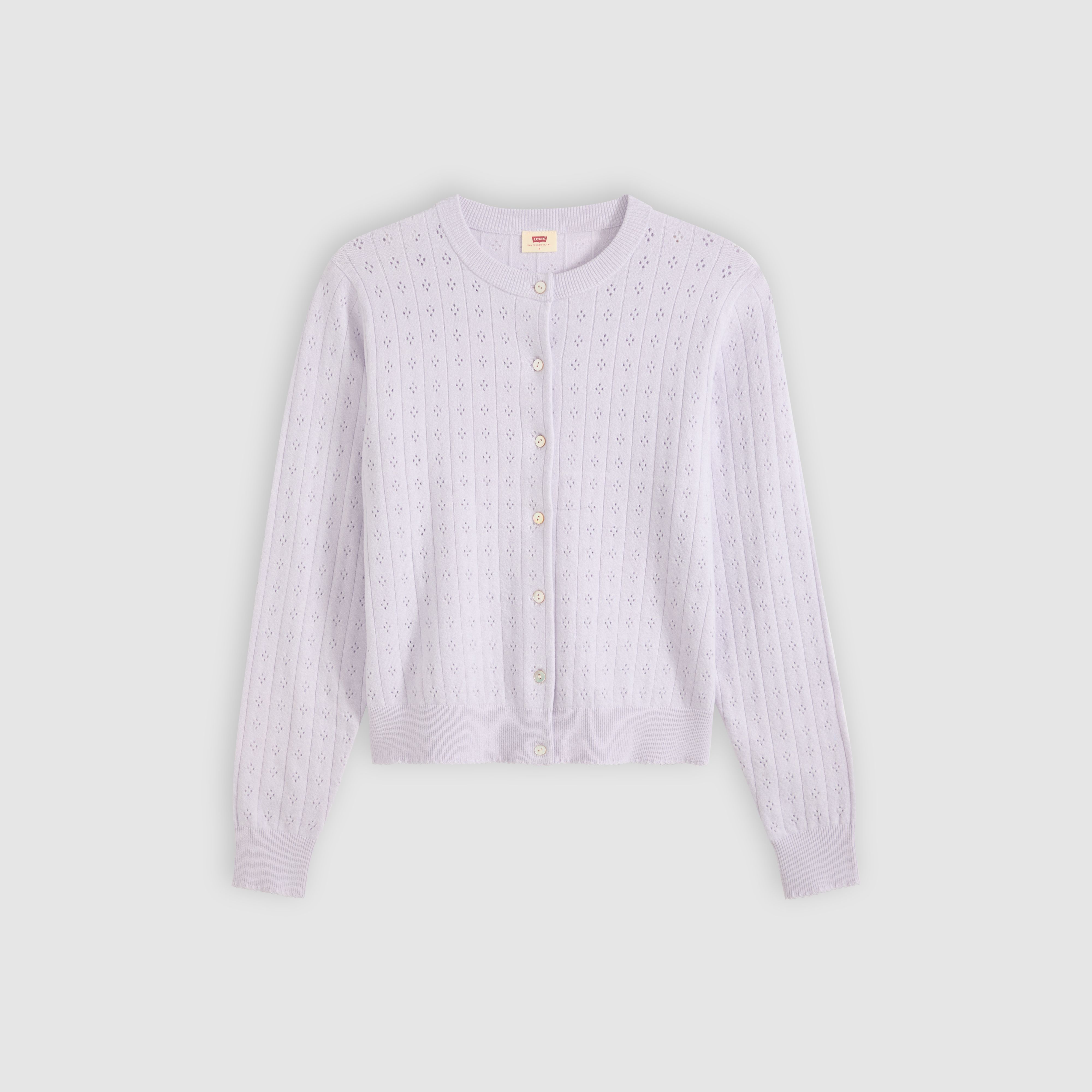 Supersoft Pointelle Crewneck Cardigan 5