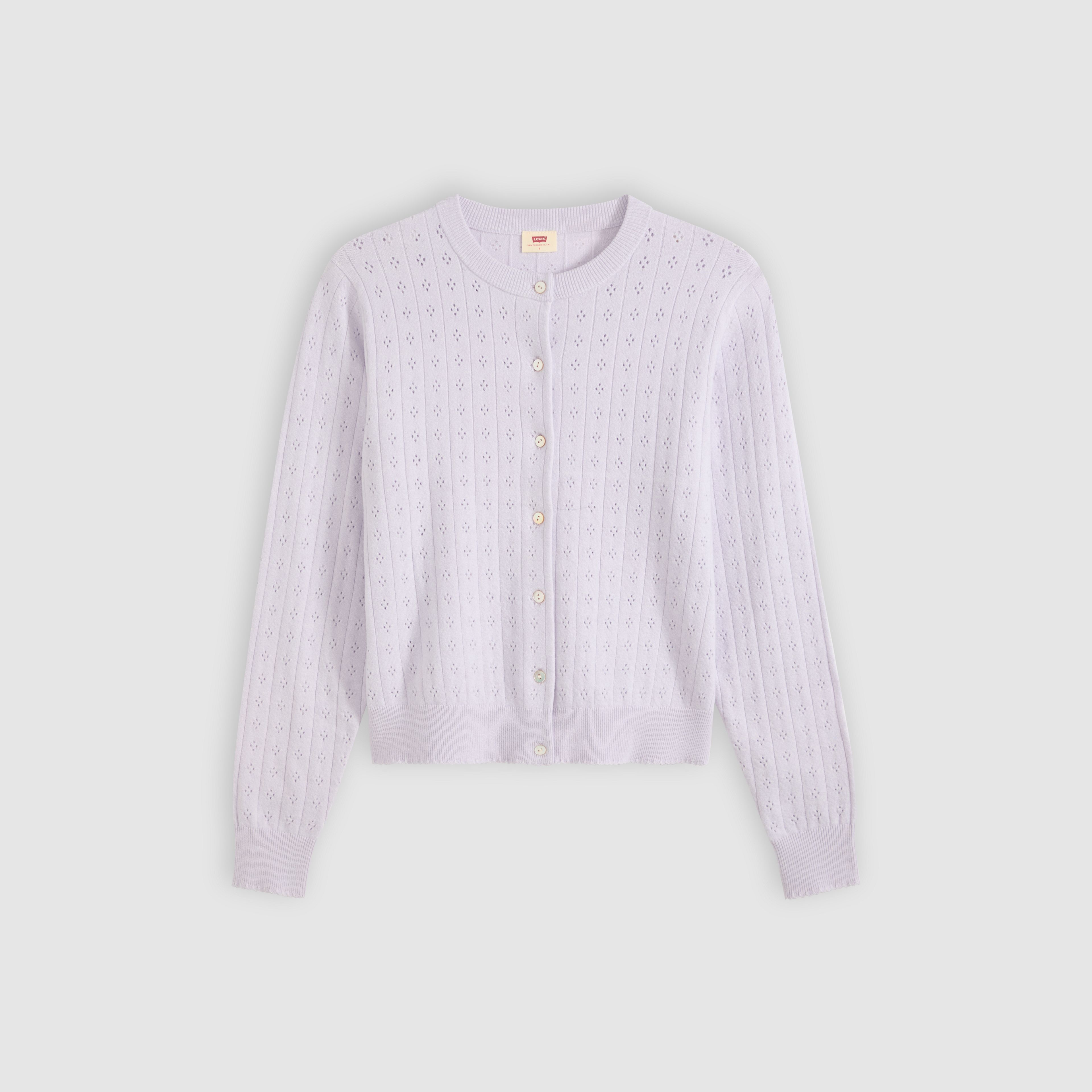 Supersoft Pointelle Crewneck Cardigan