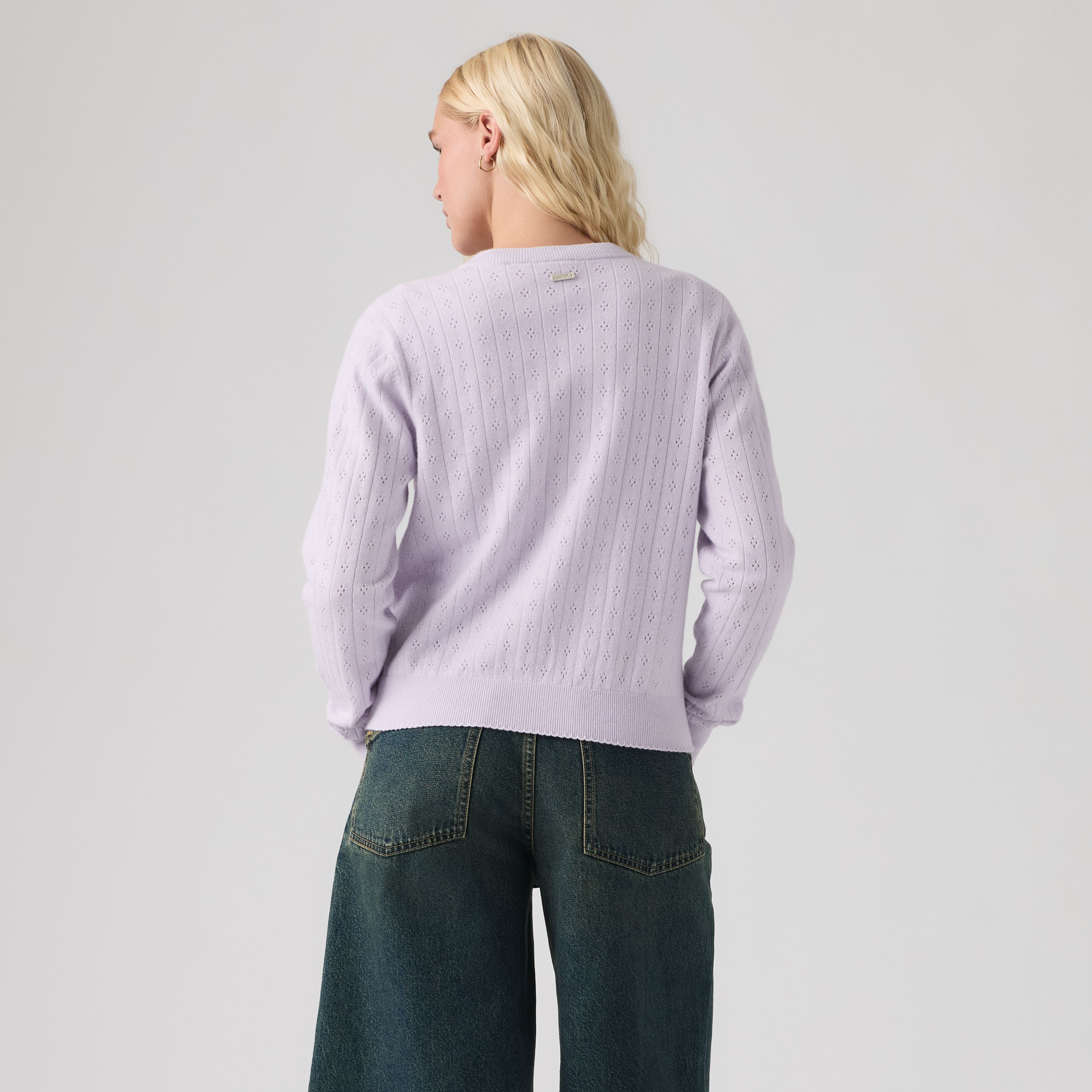 Supersoft Pointelle Crewneck Cardigan 4