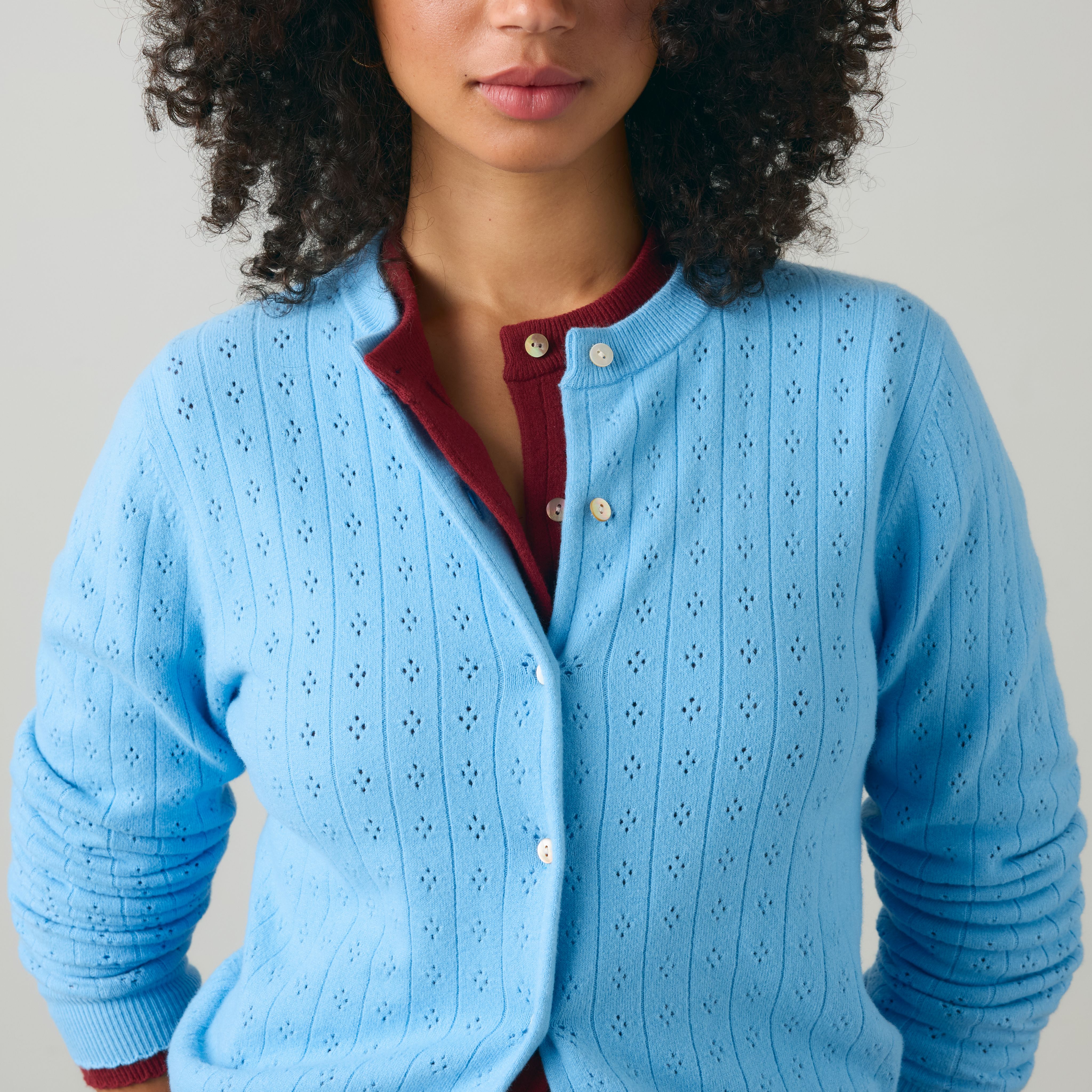 Supersoft Pointelle Crewneck Cardigan 2