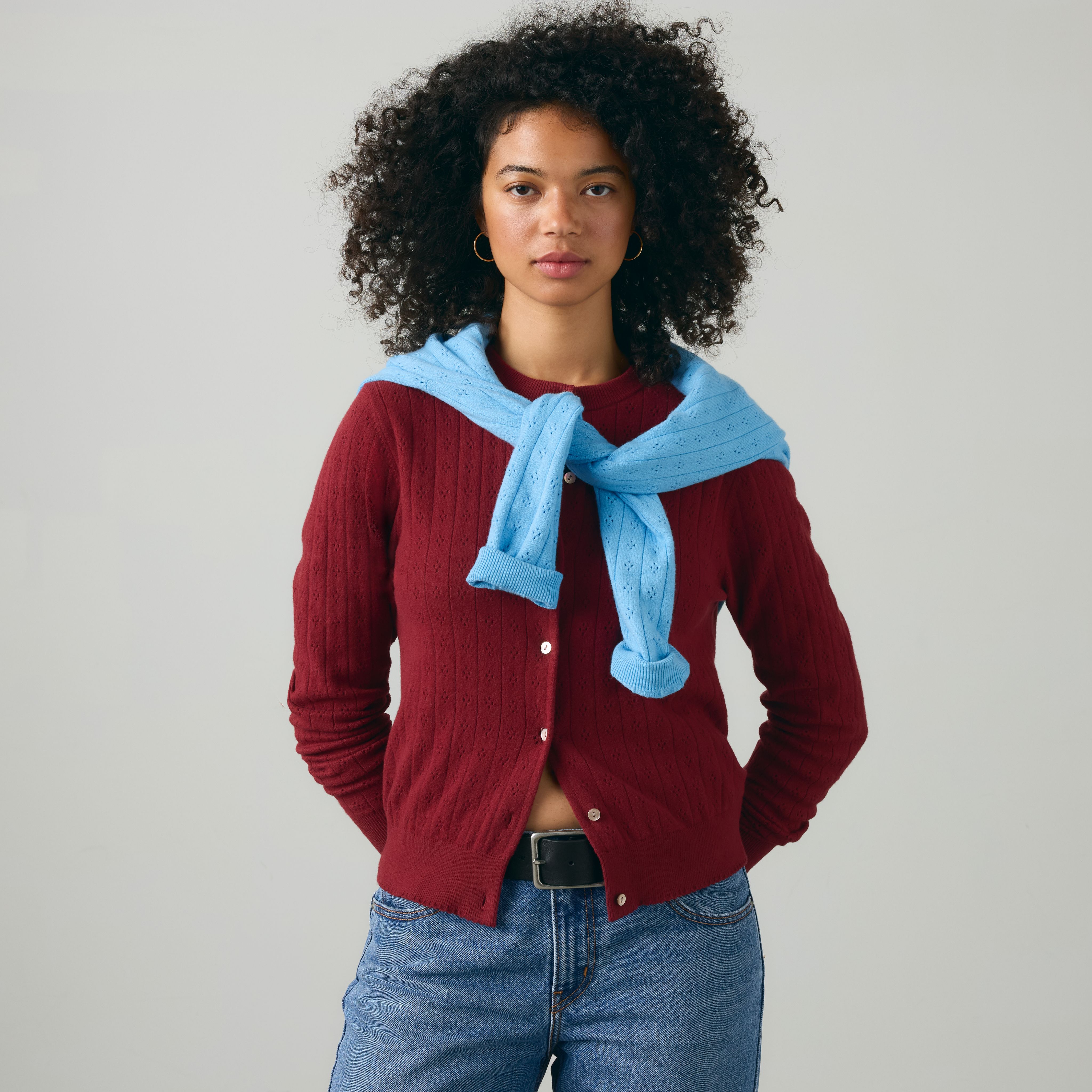 Supersoft Pointelle Crewneck Cardigan 4
