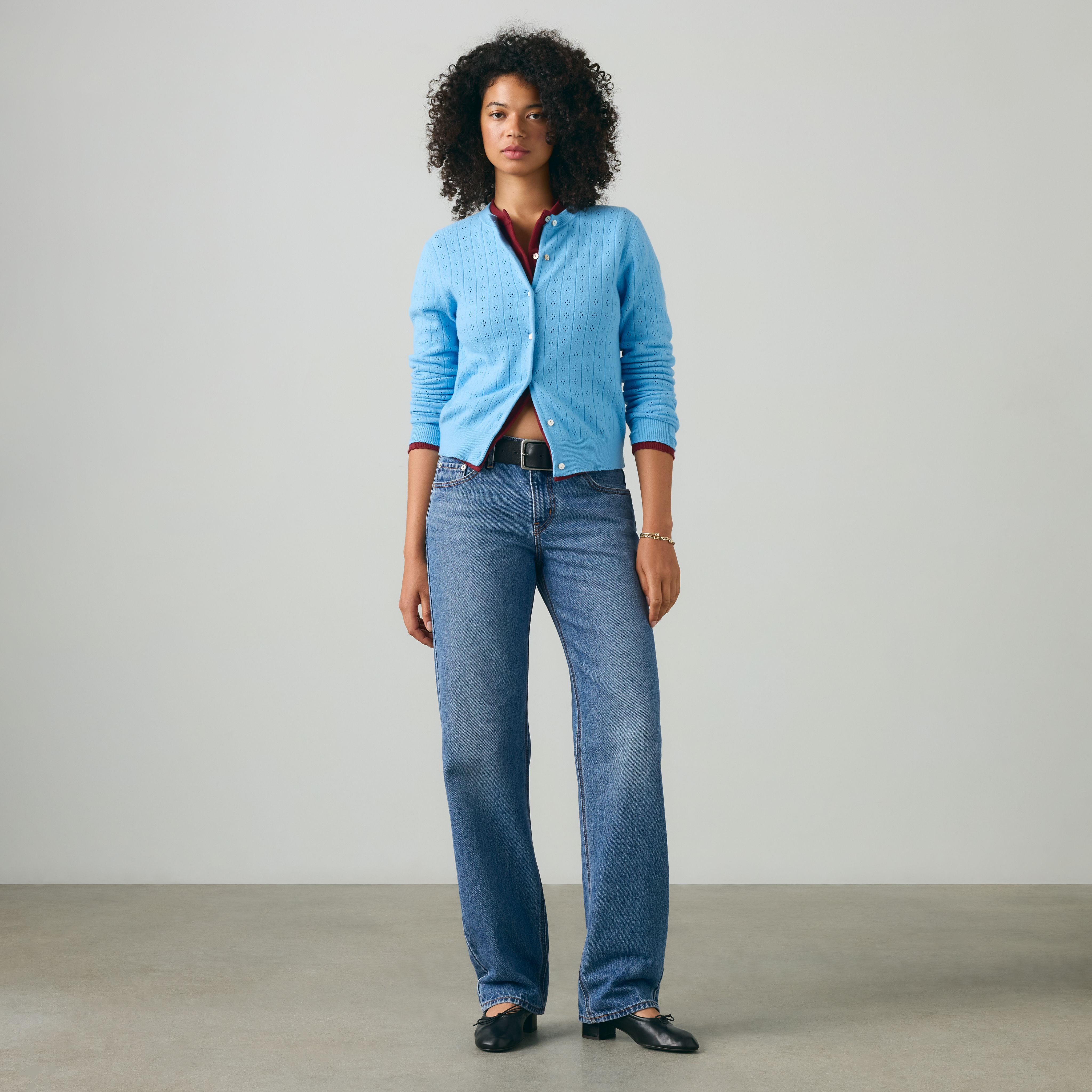 Supersoft Pointelle Crewneck Cardigan 1
