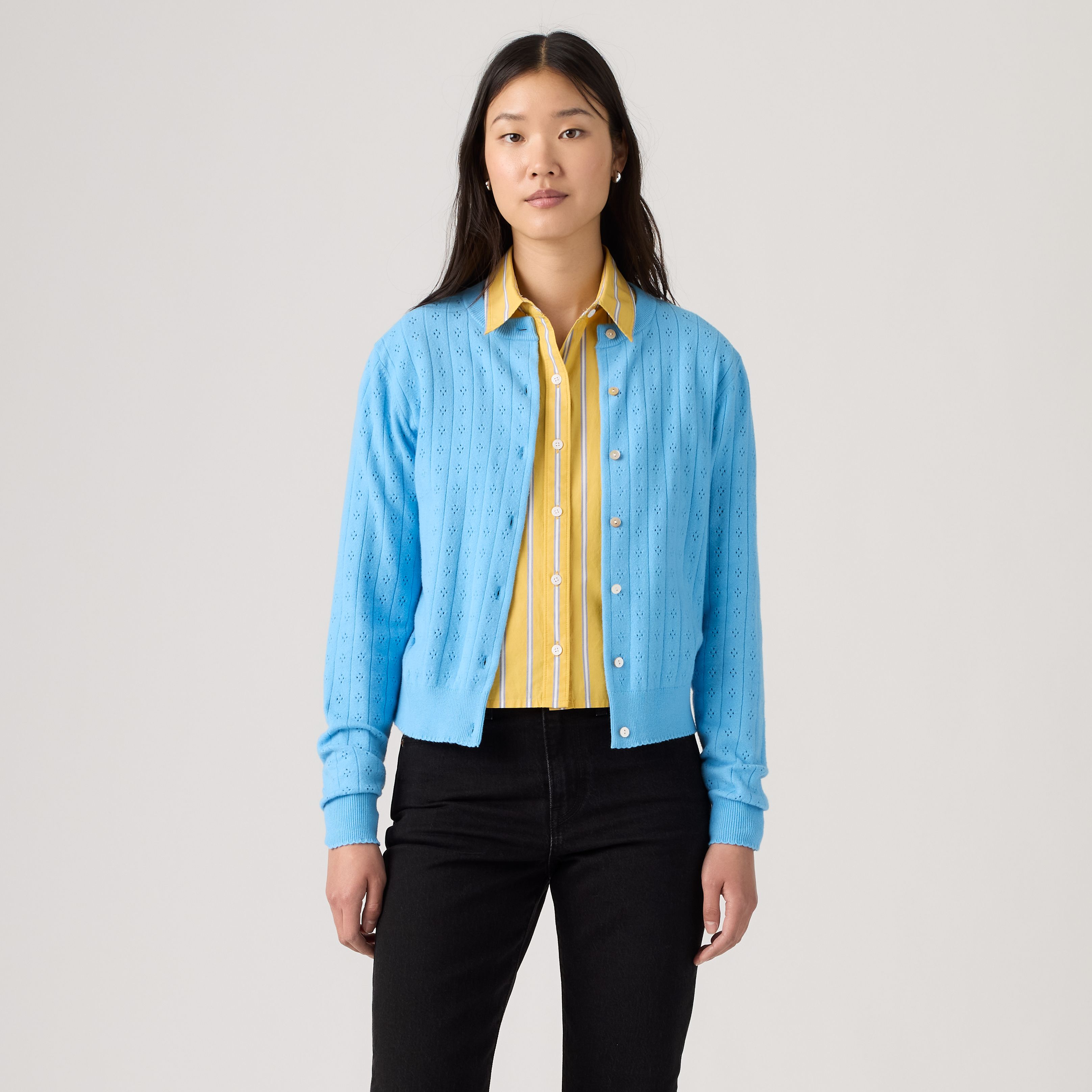 Supersoft Pointelle Crewneck Cardigan 5
