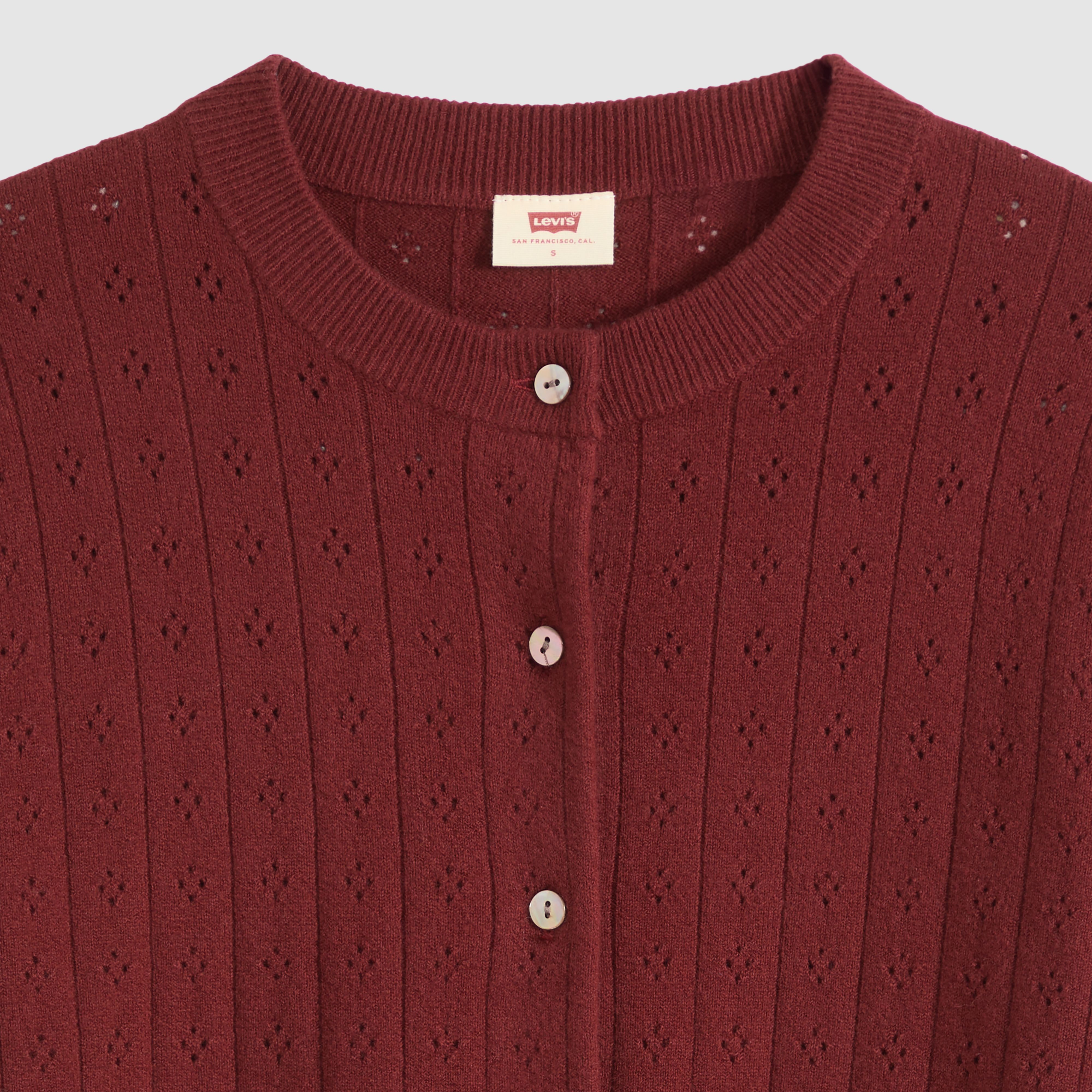 Supersoft Pointelle Crewneck Cardigan 6