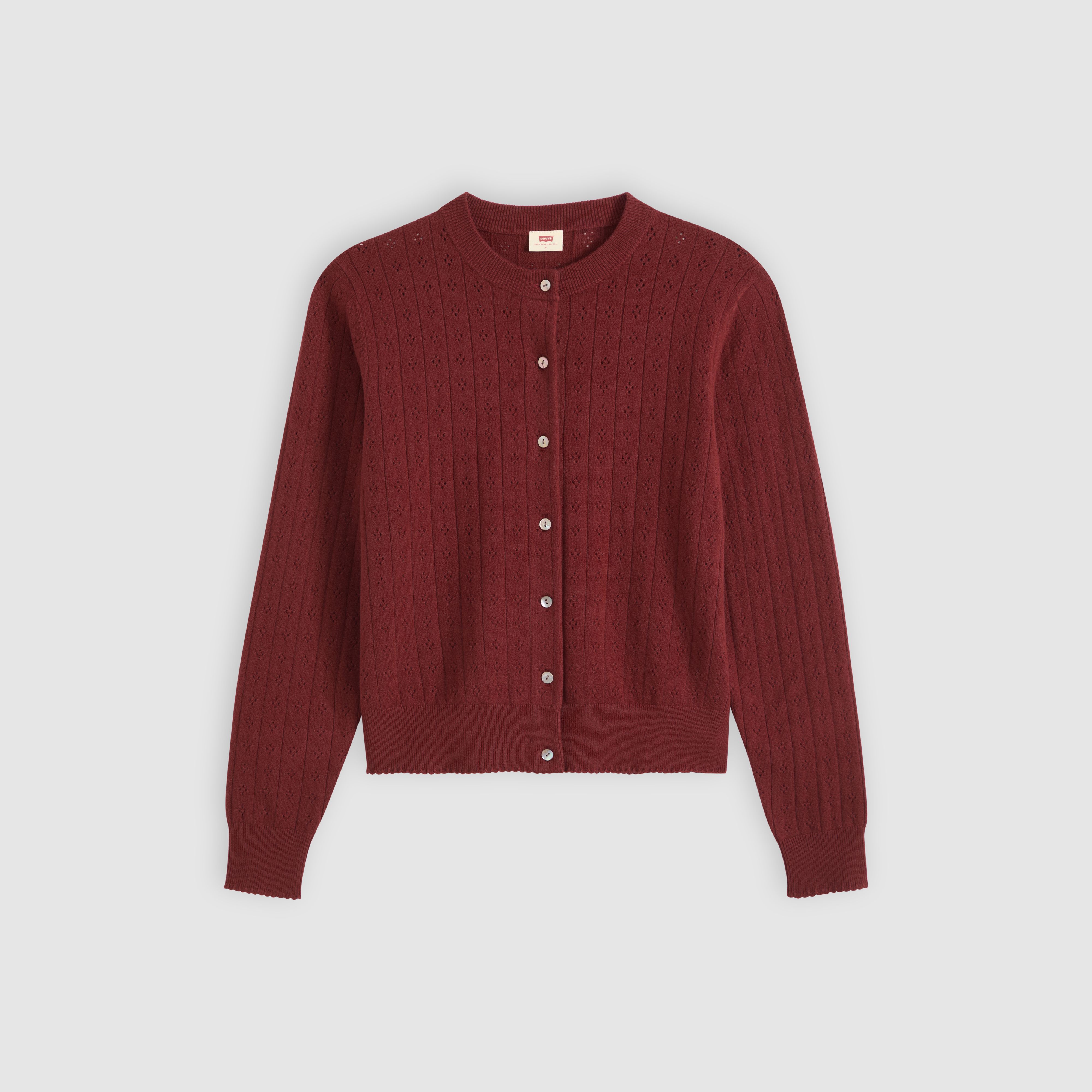 Supersoft Pointelle Crewneck Cardigan 5