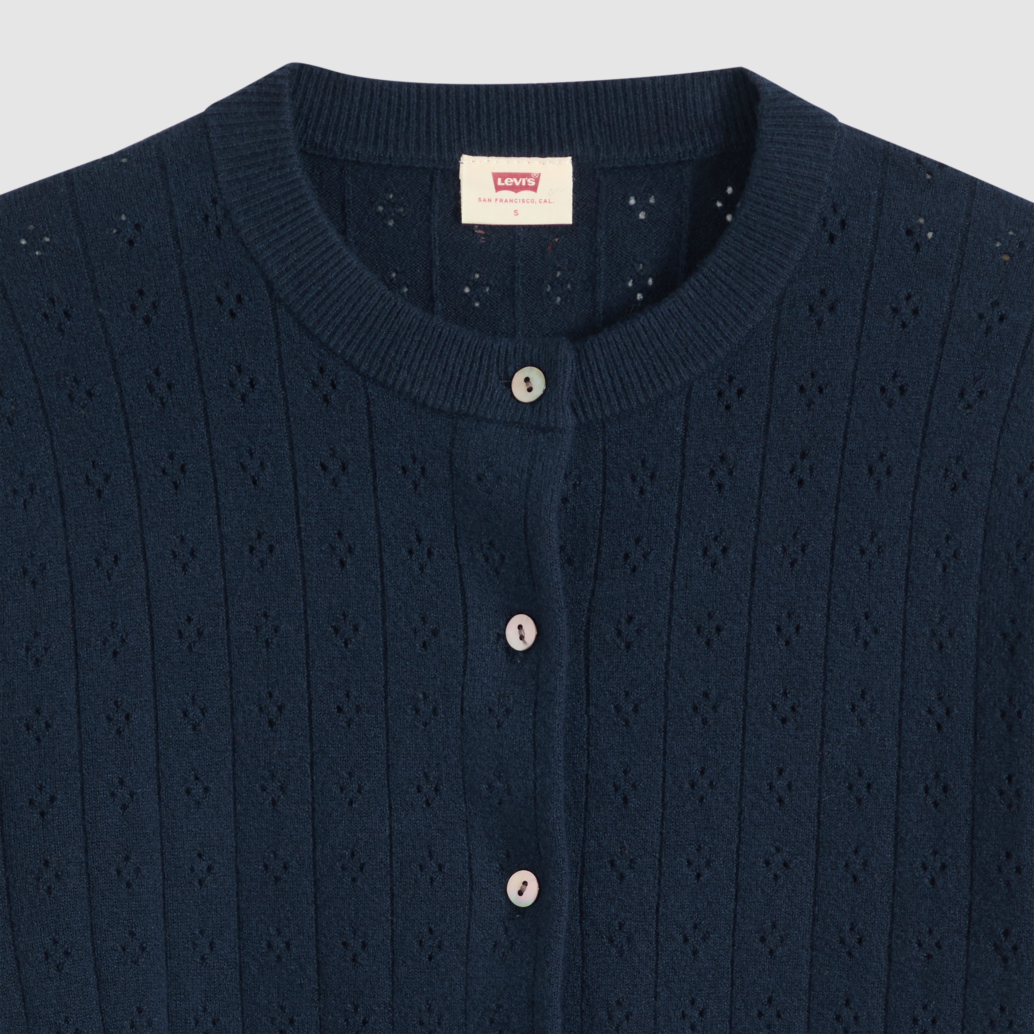 Supersoft Pointelle Crewneck Cardigan 6