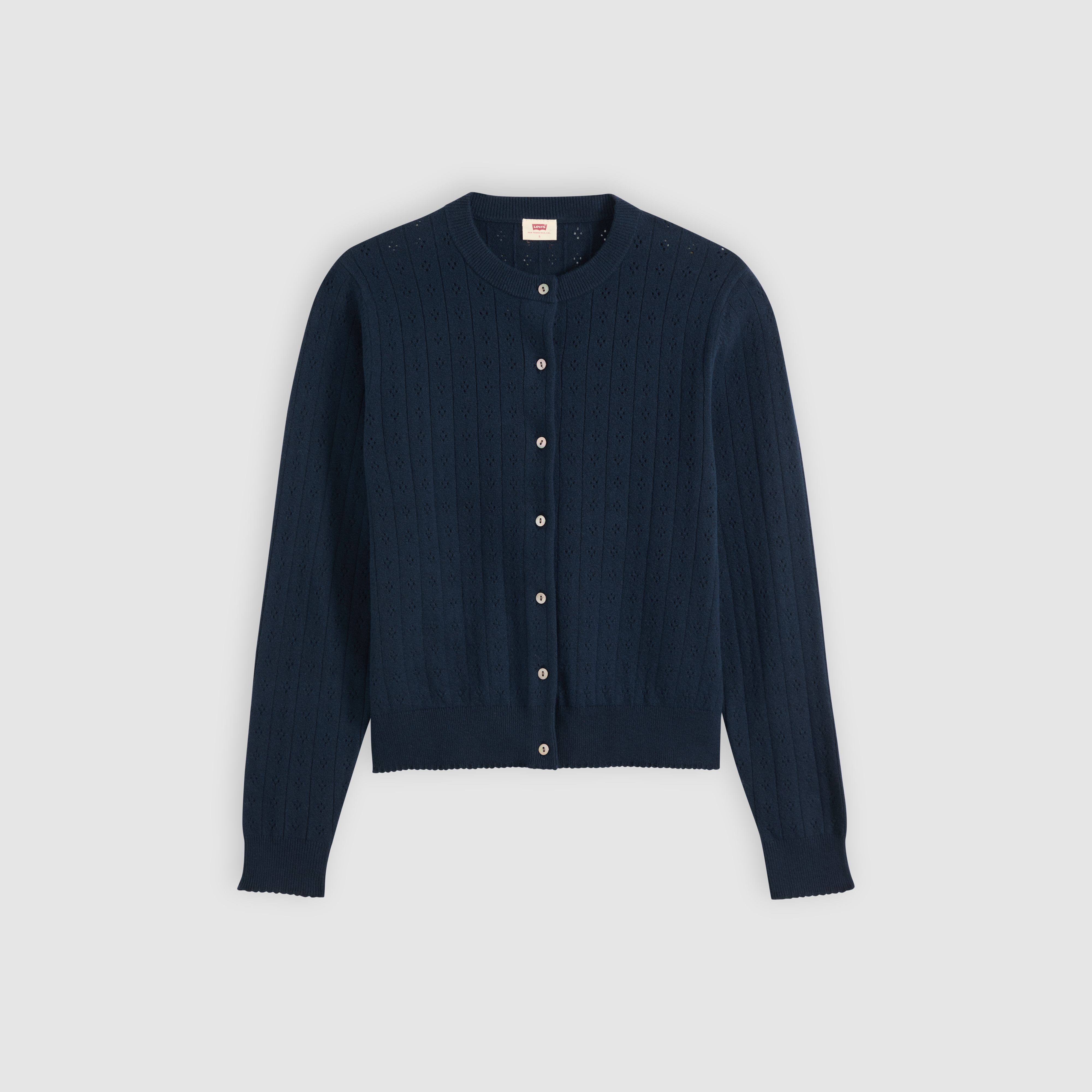 Supersoft Pointelle Crewneck Cardigan