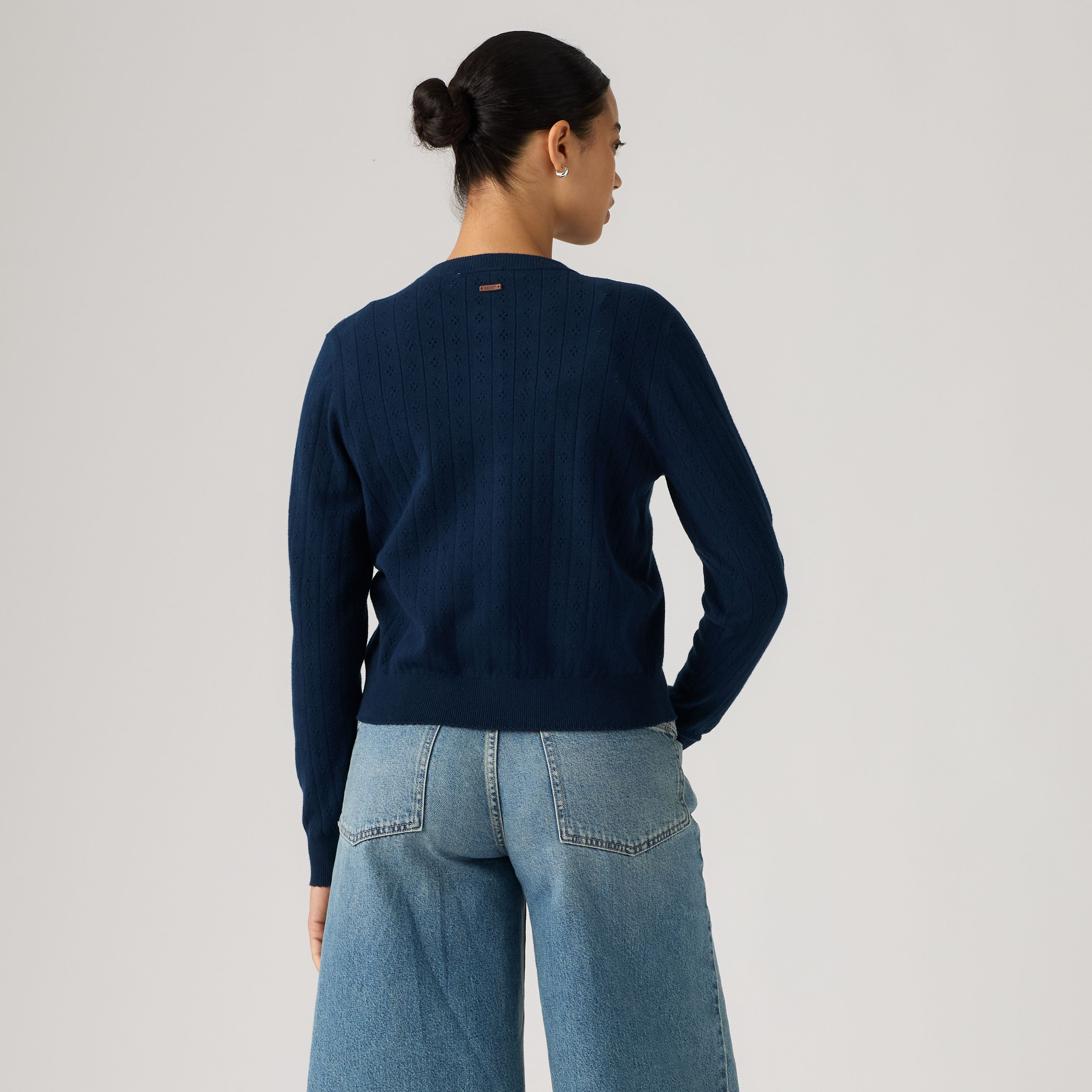 Supersoft Pointelle Crewneck Cardigan 4