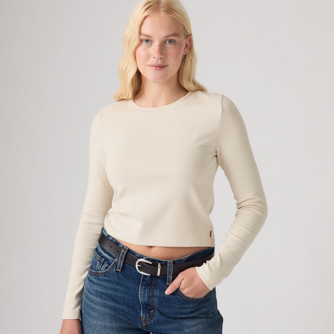 Levi's Essential Long-sleeve Baby Tee T-shirt In Rainy Day